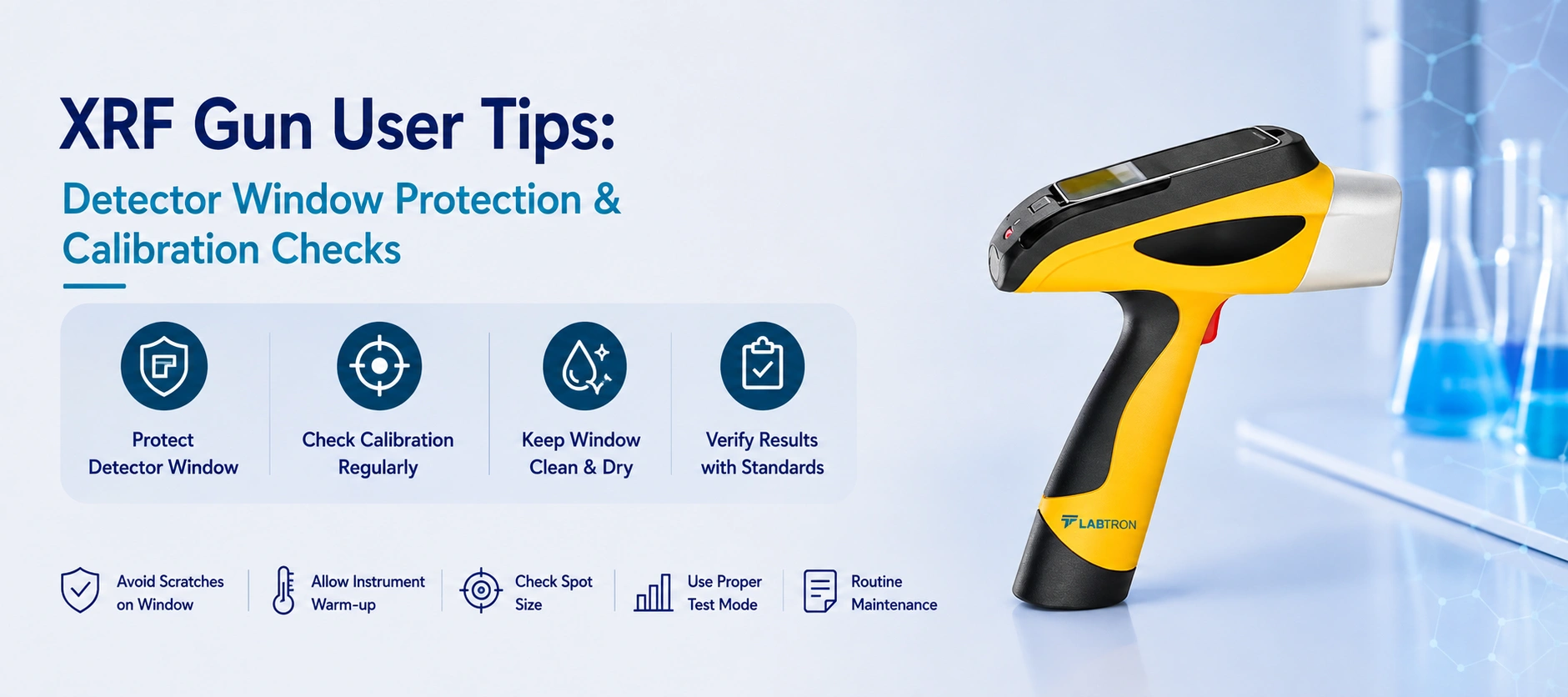 XRF Gun User Tips: Detector Window Protection & Calibration Checks