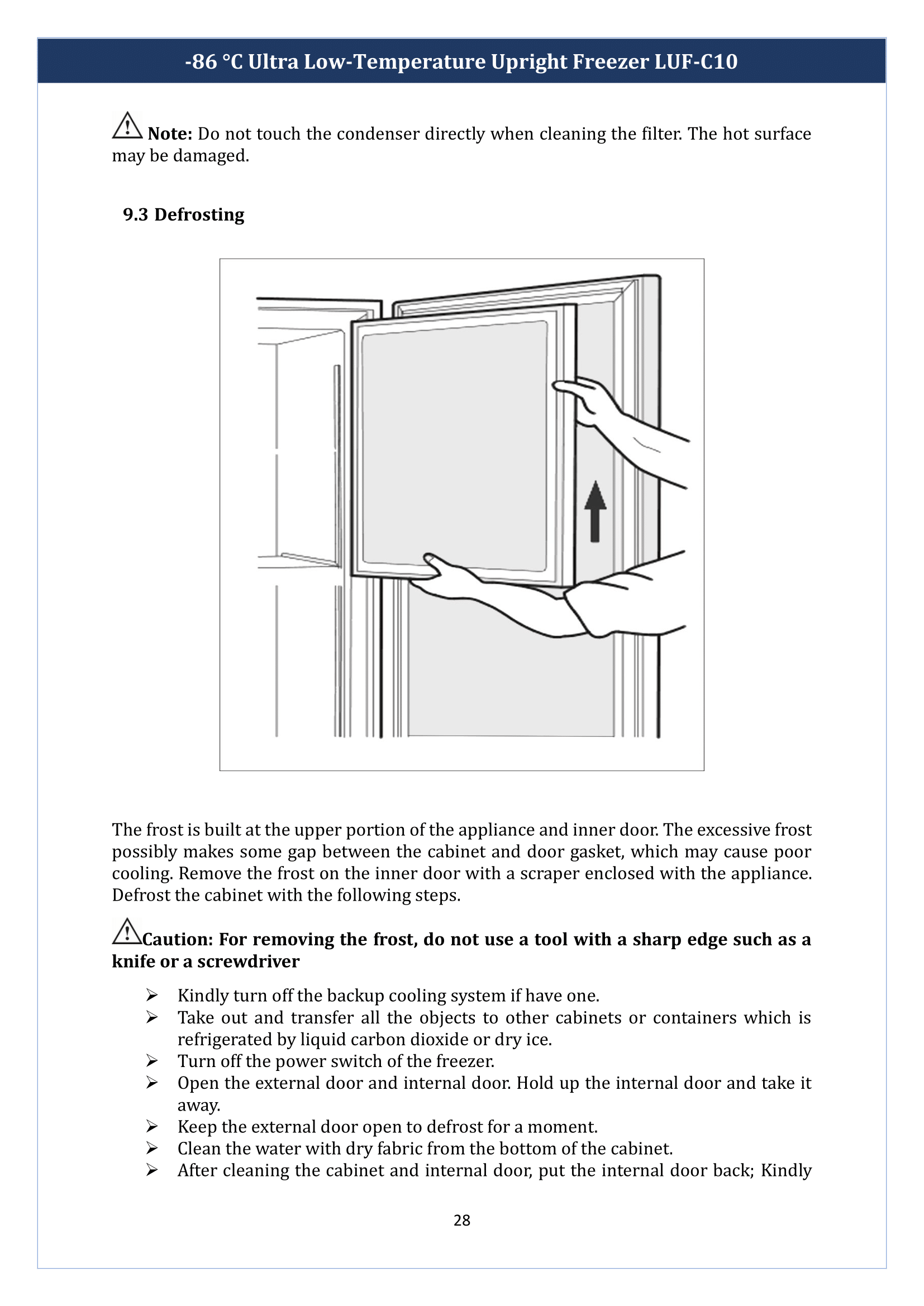 -86 °C Ultra Low-Temperature Upright Freezer LUF-C10 Manual
