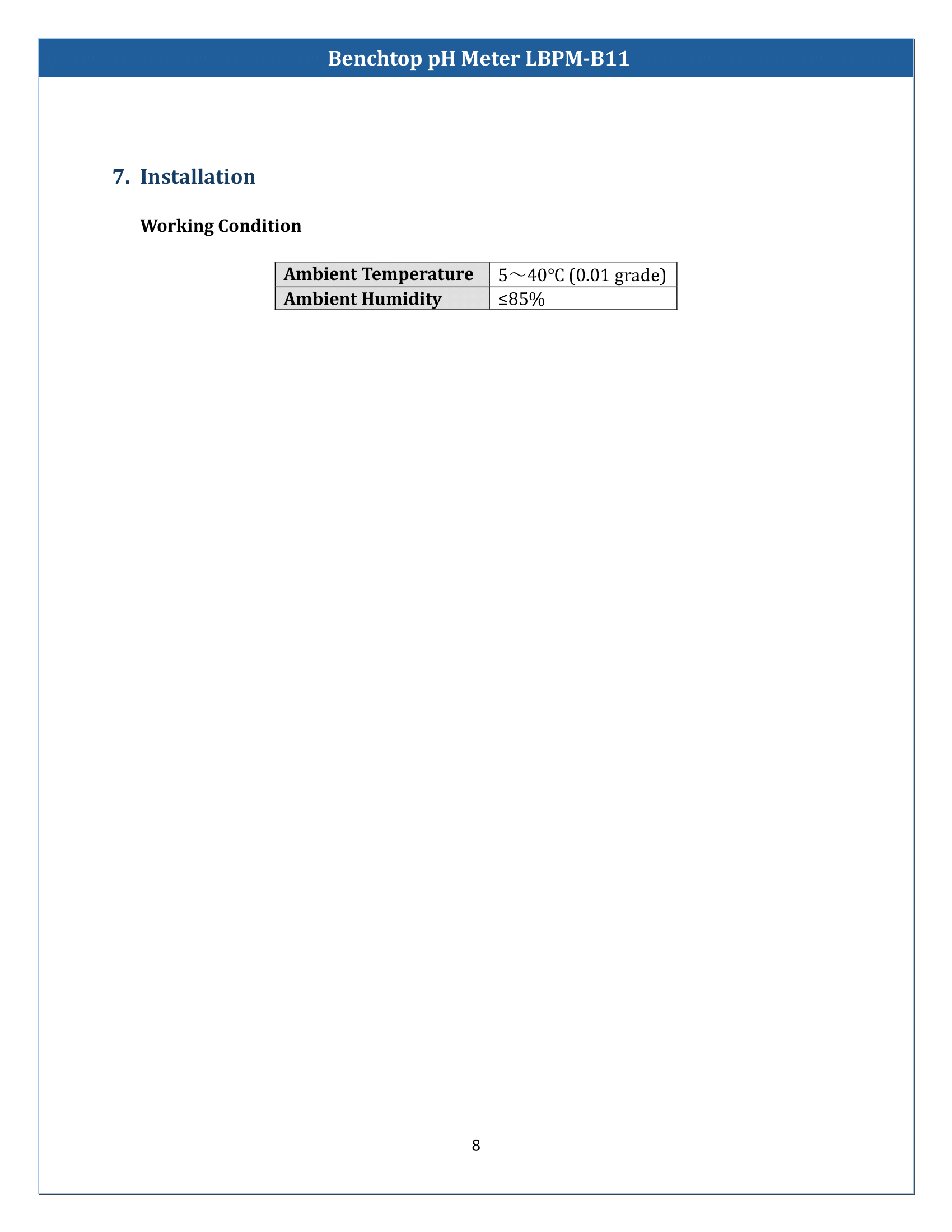 Benchtop pH Meter LBPM-B11 Manual