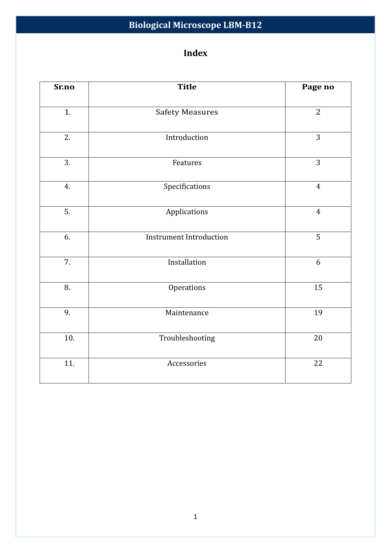 Biological microscope LBM-B12 Manual
