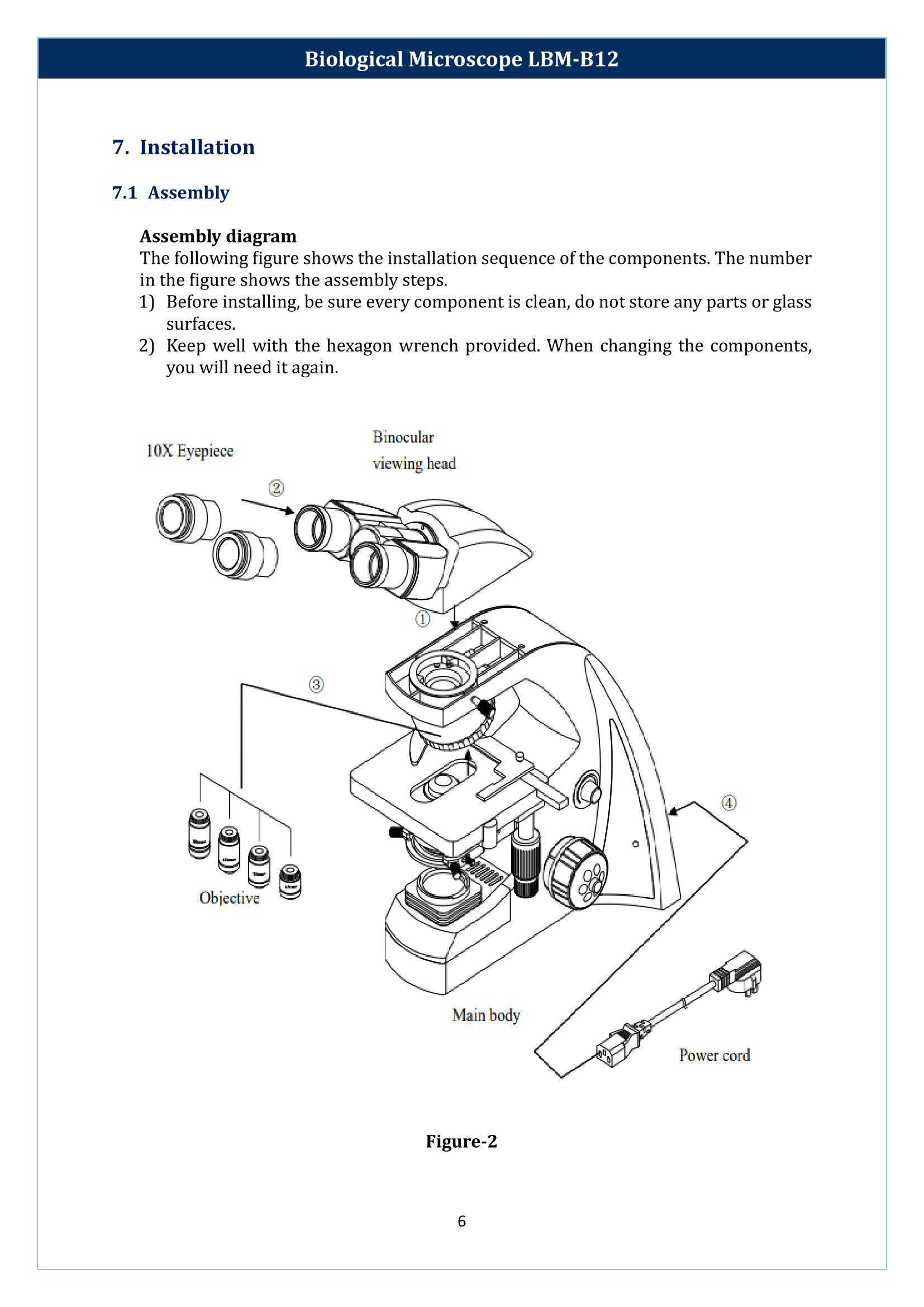 Biological microscope LBM-B12 Manual