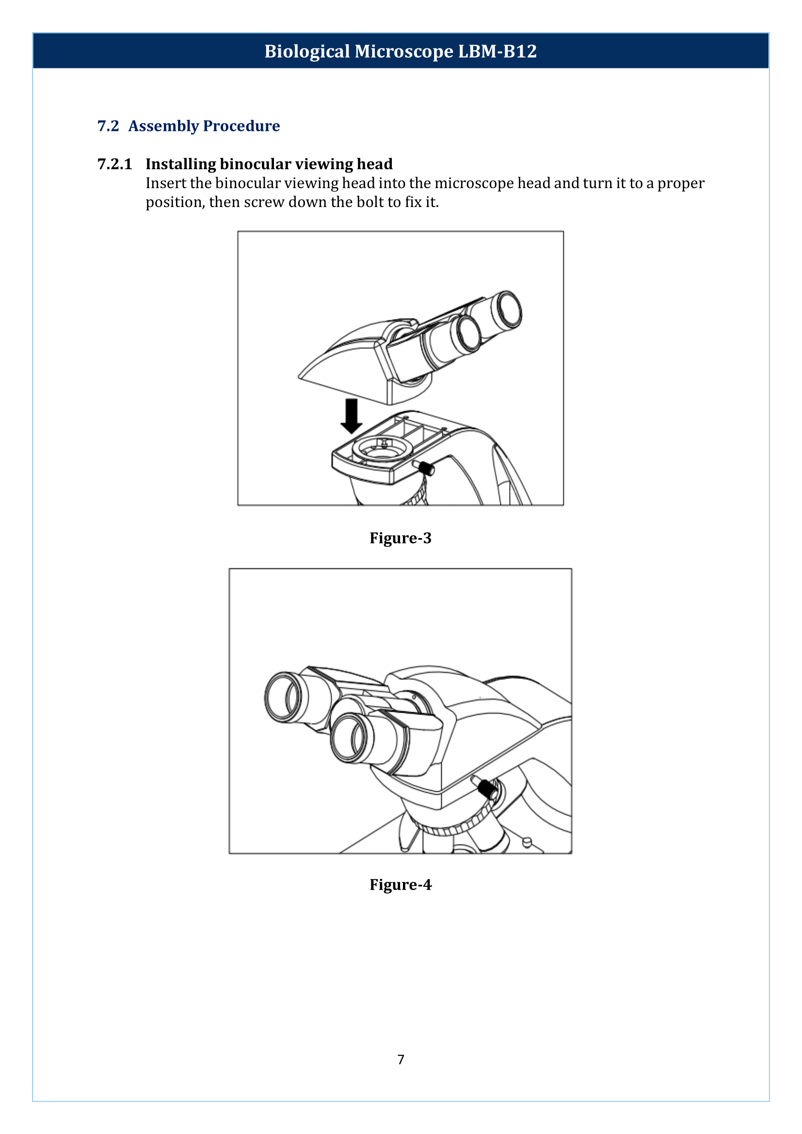 Biological microscope LBM-B12 Manual