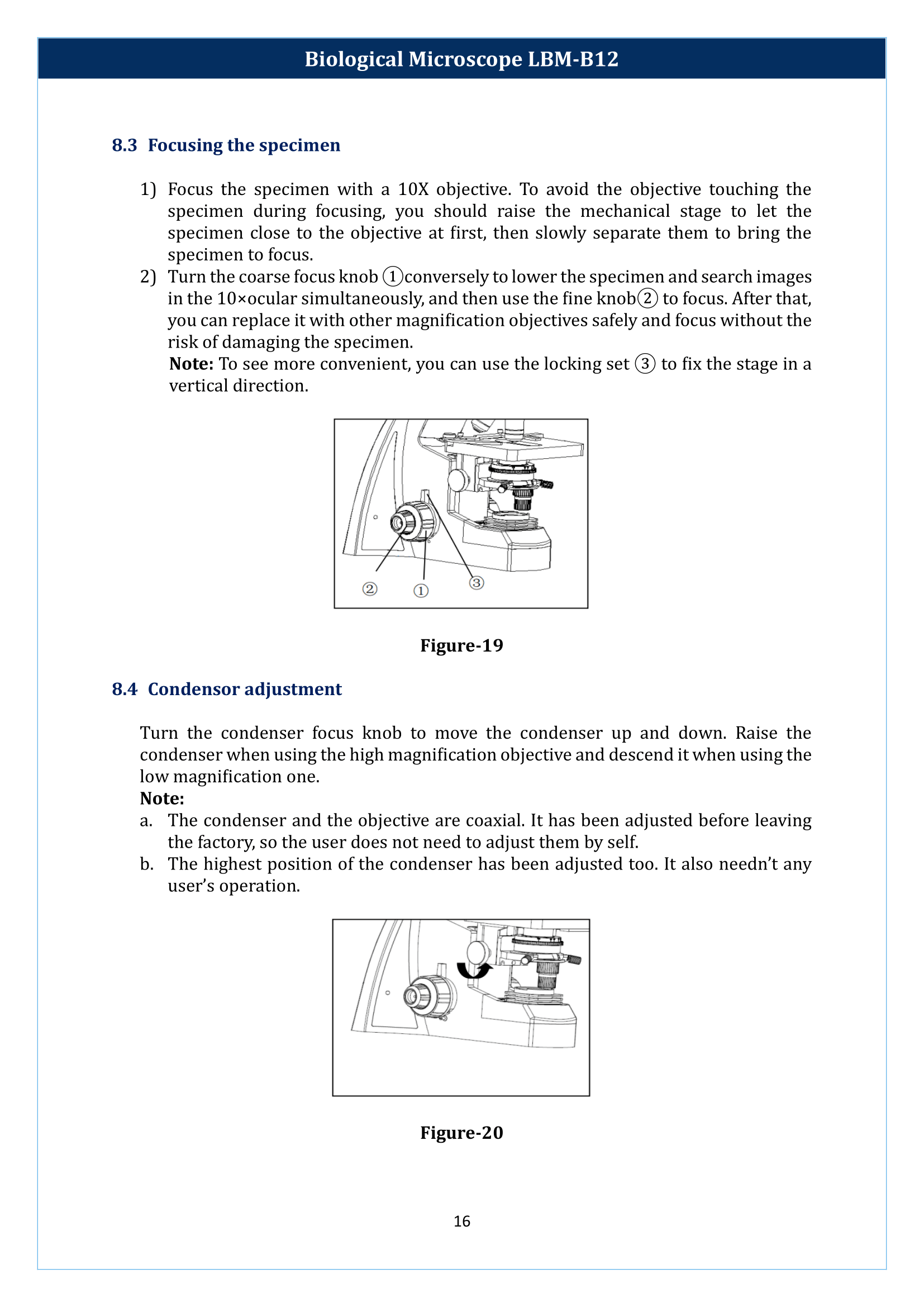 Biological microscope LBM-B12 Manual