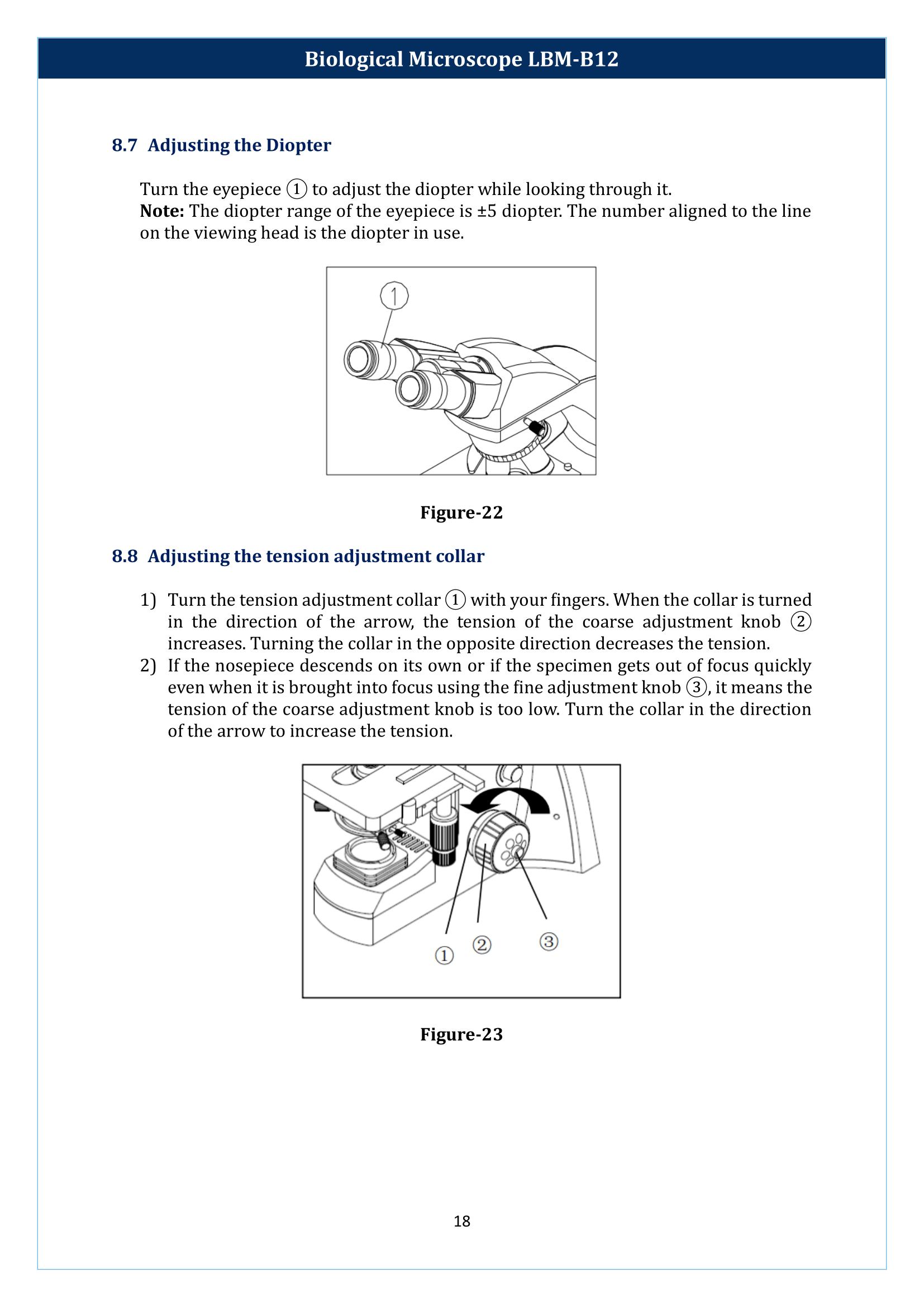 Biological microscope LBM-B12 Manual