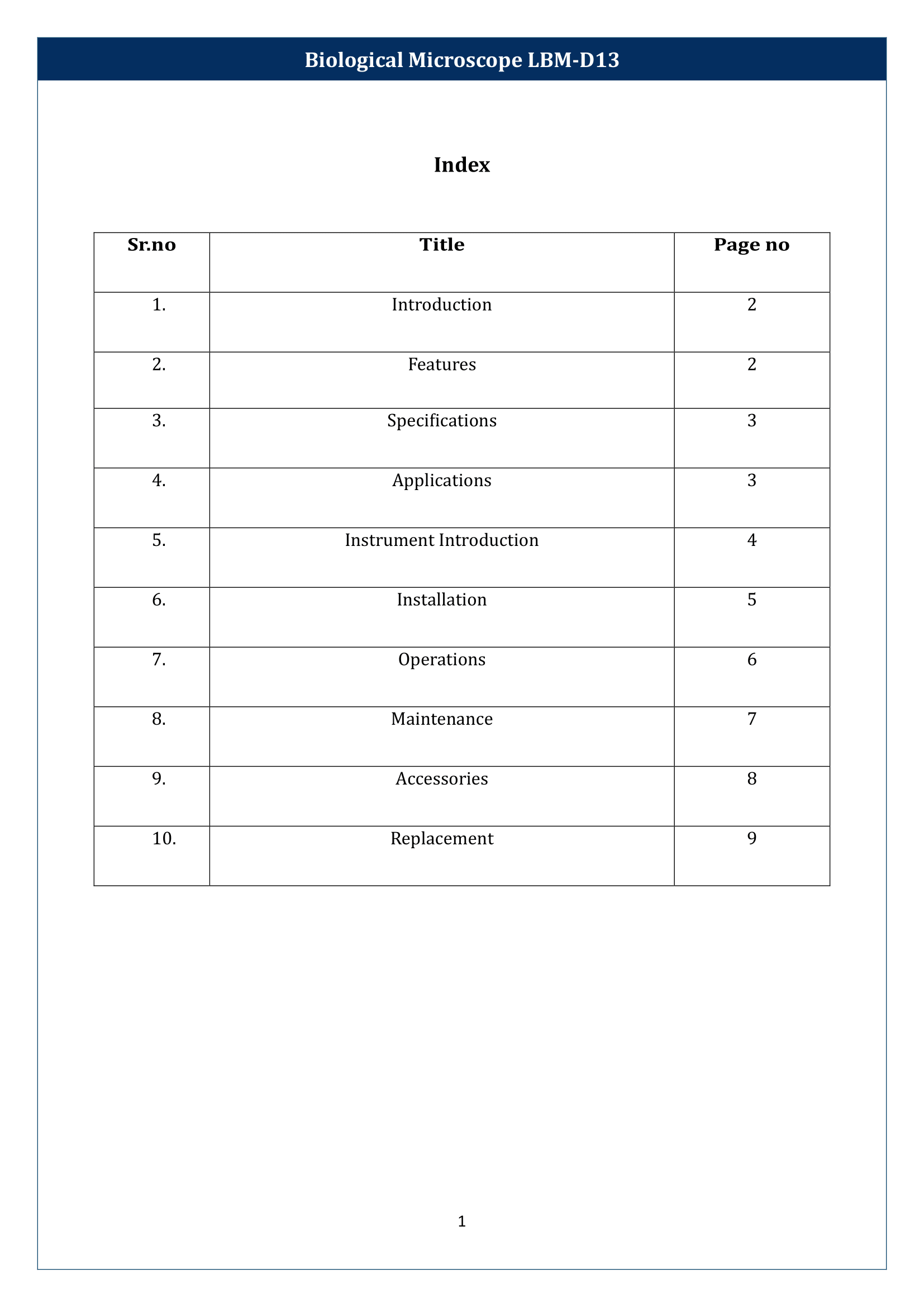 Biological Microscope LBM-D13 Manual
