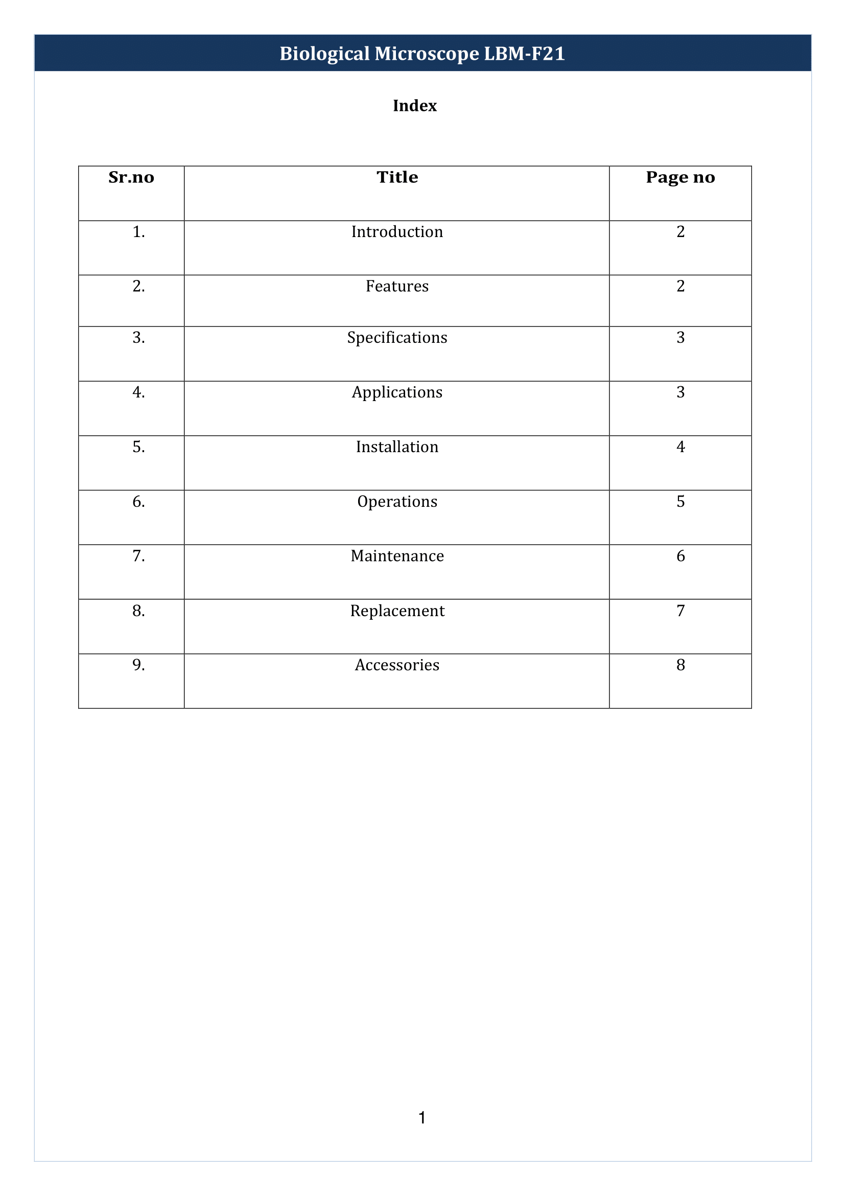 Biological Microscope LBM-F21 Manual