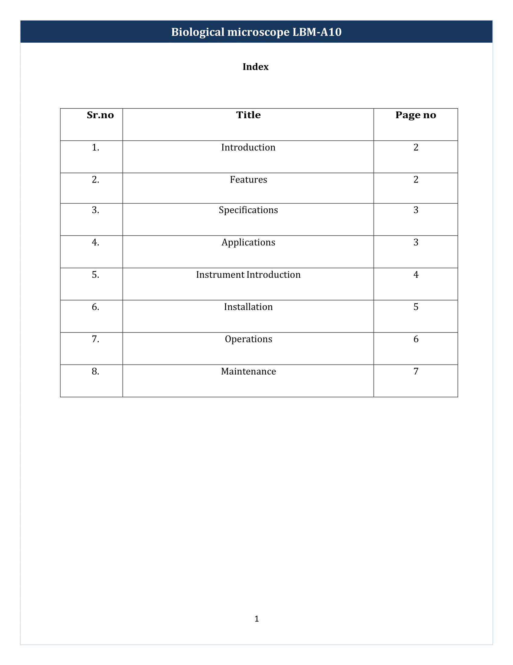 Biological microscope LBM-A10 Manual