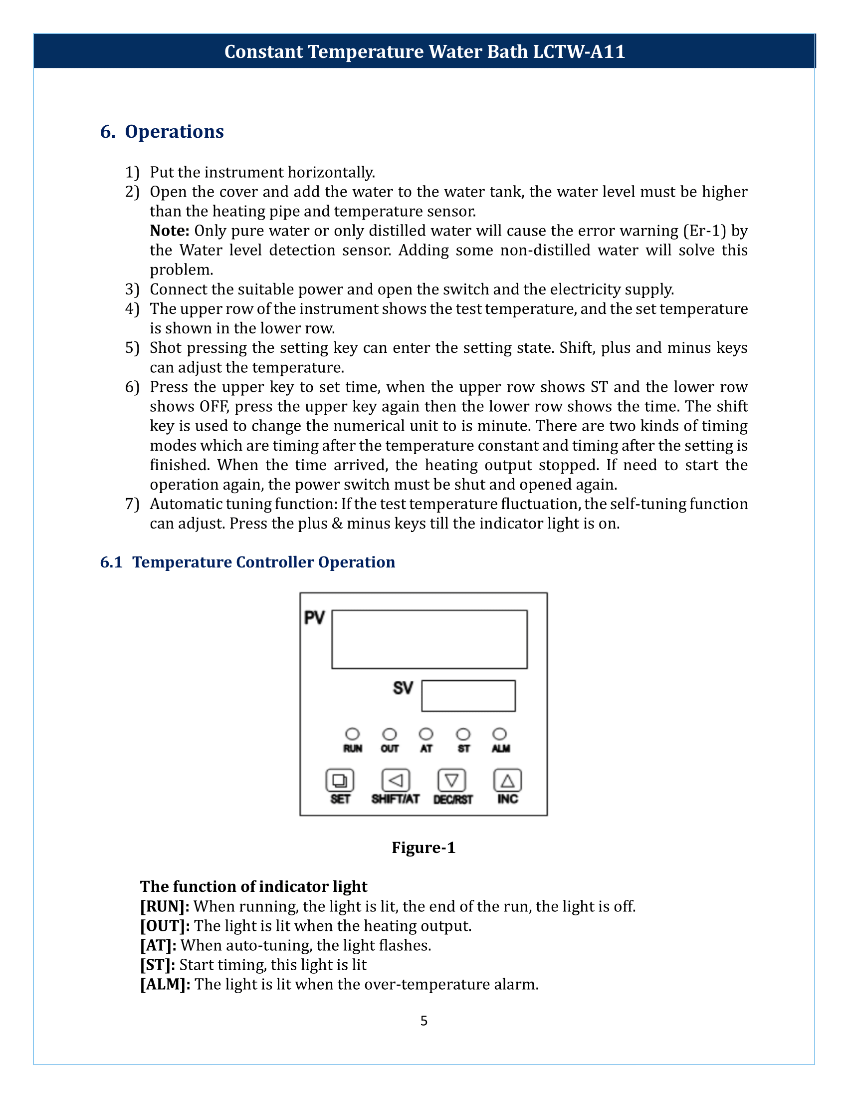 Constant Temperature Water Bath LCTW-A11 Manual
