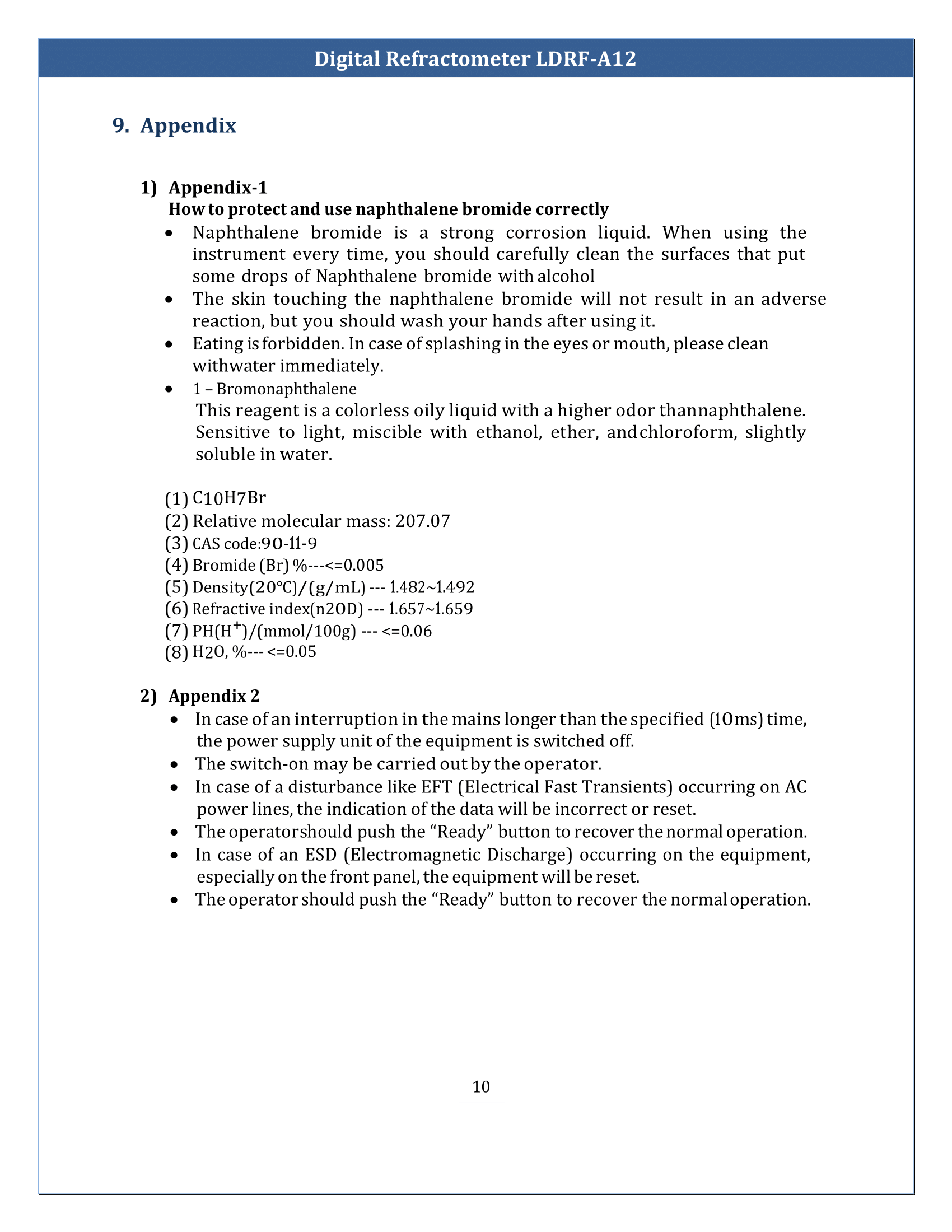 Digital Refractometer LDRF-A12 Manual