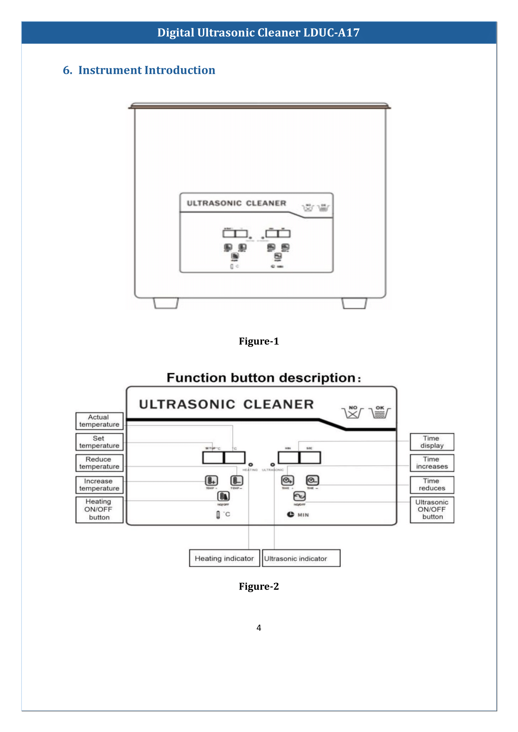 Digital Ultrasonic Cleaner LDUC-A17 Manual