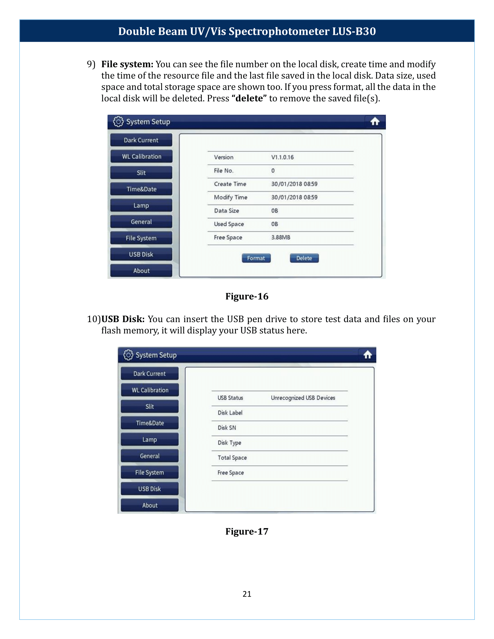 Double Beam UV-Vis Spectrophotometer LUS-B30 Manual