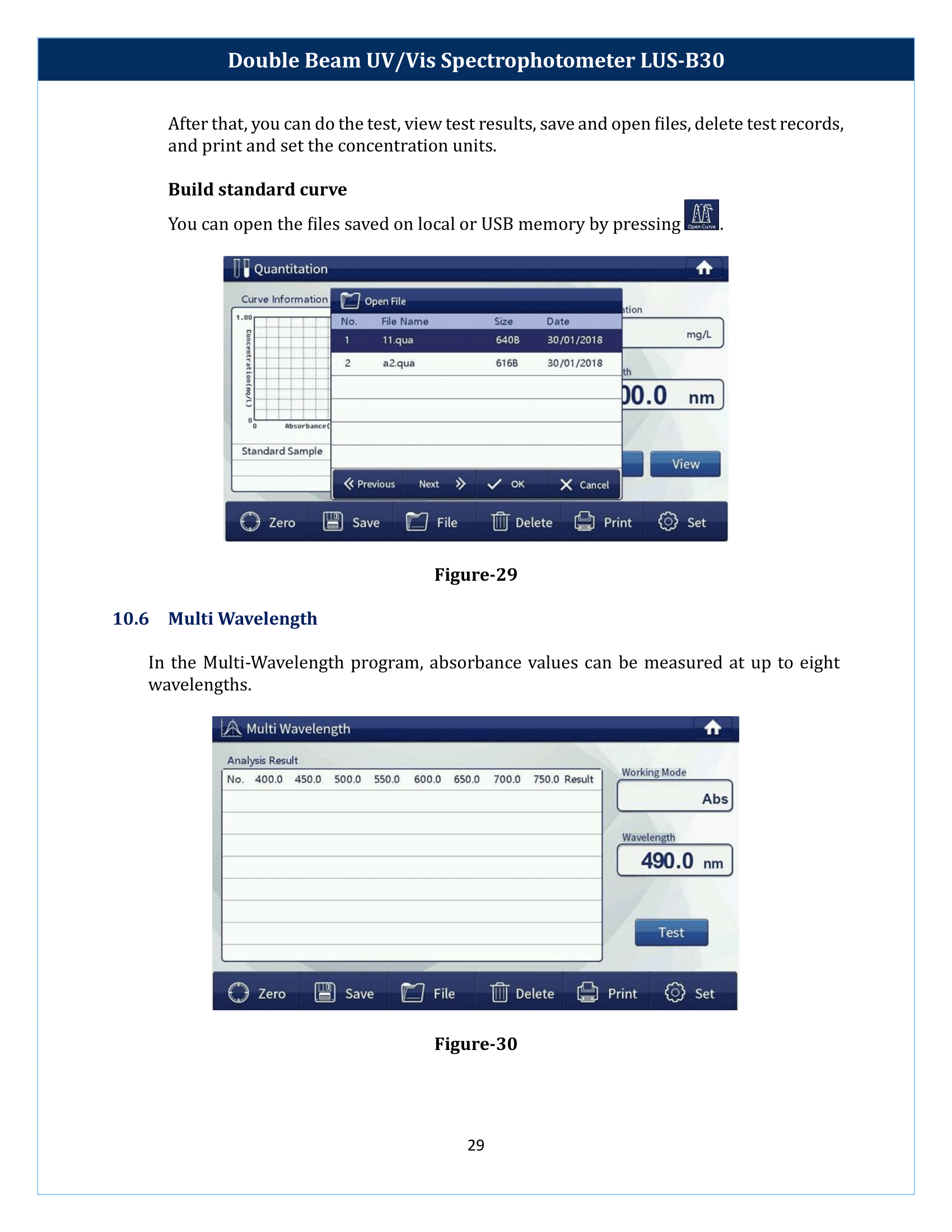 Double Beam UV-Vis Spectrophotometer LUS-B30 Manual