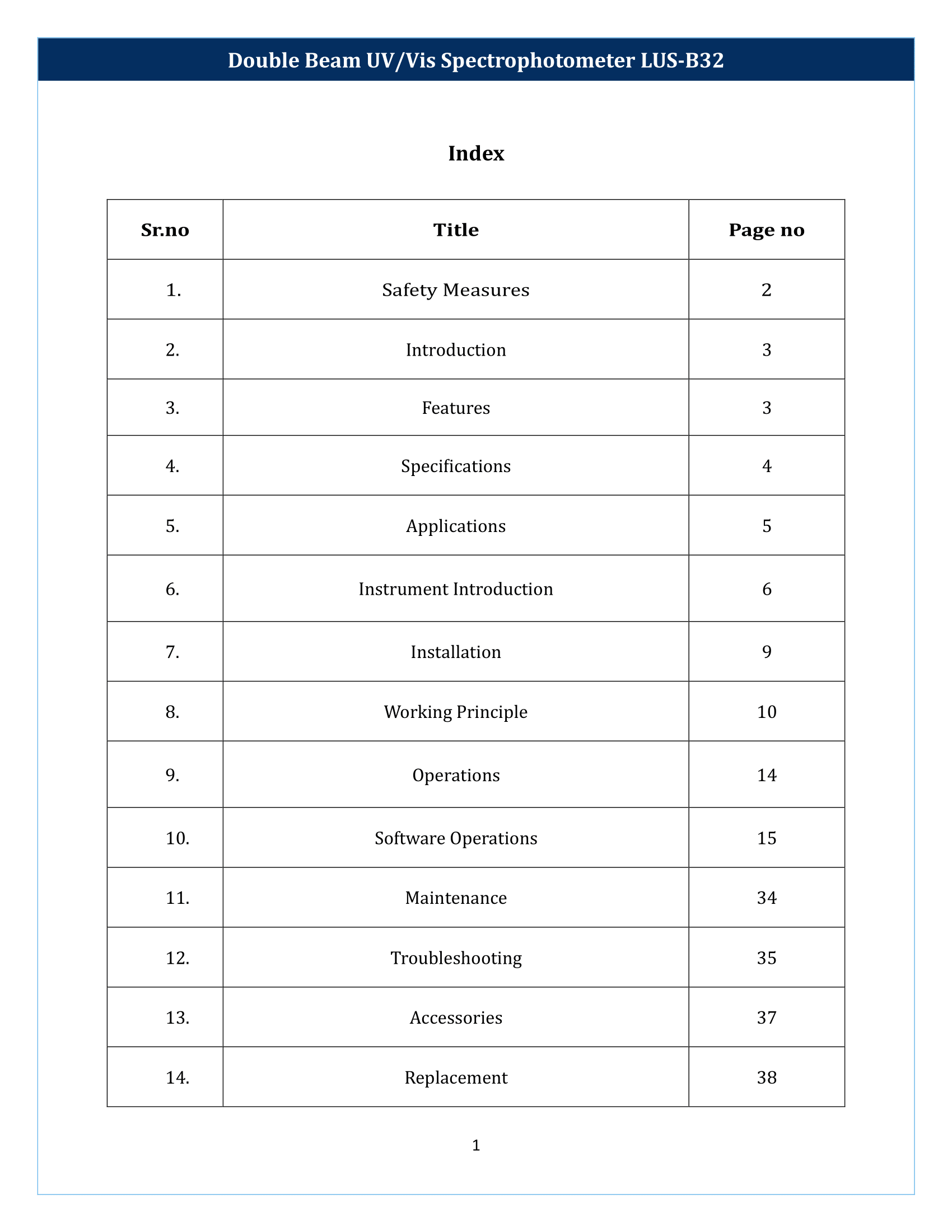 Double Beam UV-Vis Spectrophotometer LUS-B32 Manual