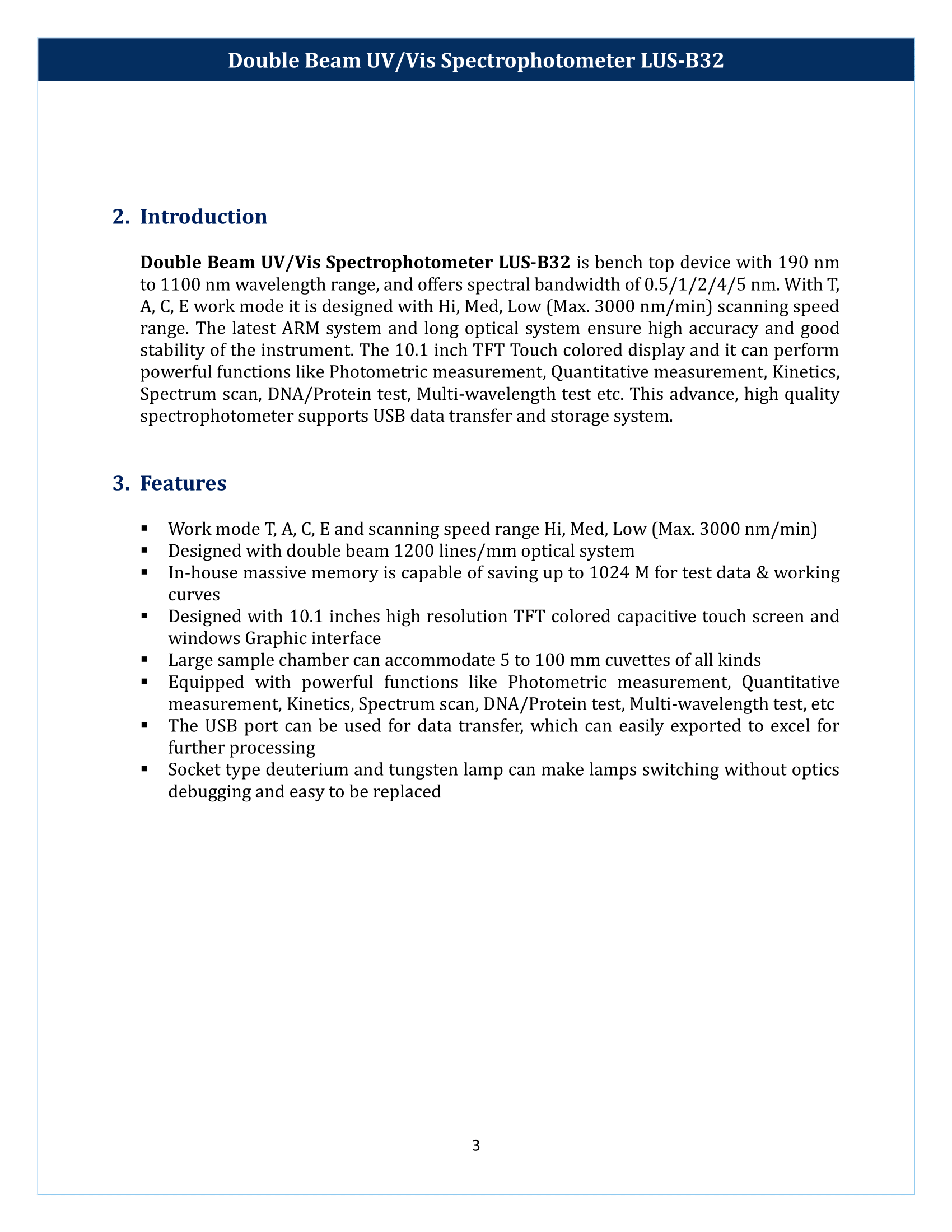 Double Beam UV-Vis Spectrophotometer LUS-B32 Manual