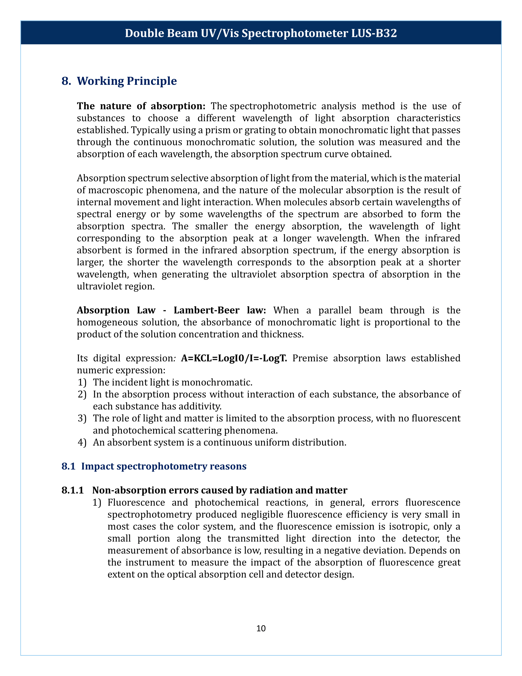 Double Beam UV-Vis Spectrophotometer LUS-B32 Manual