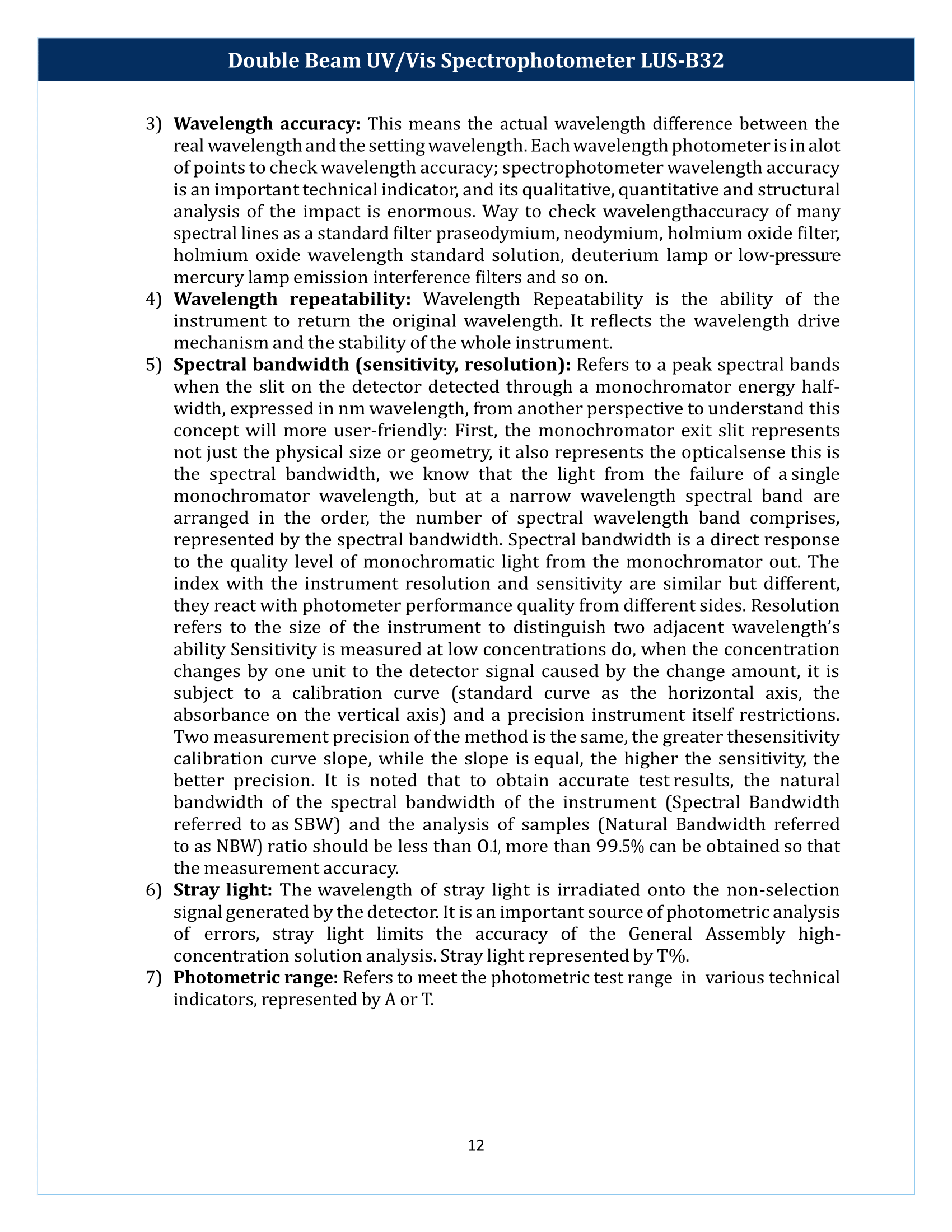 Double Beam UV-Vis Spectrophotometer LUS-B32 Manual