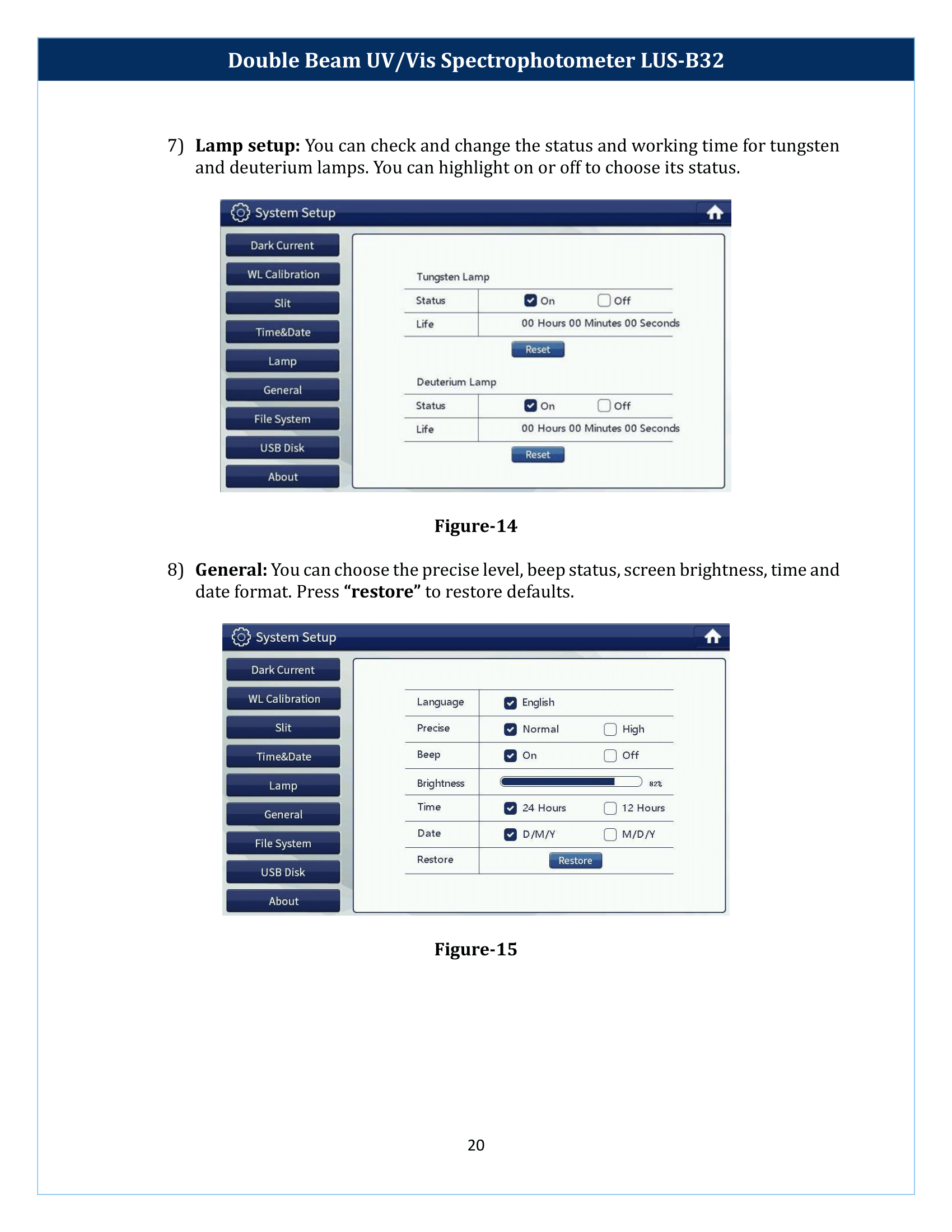 Double Beam UV-Vis Spectrophotometer LUS-B32 Manual