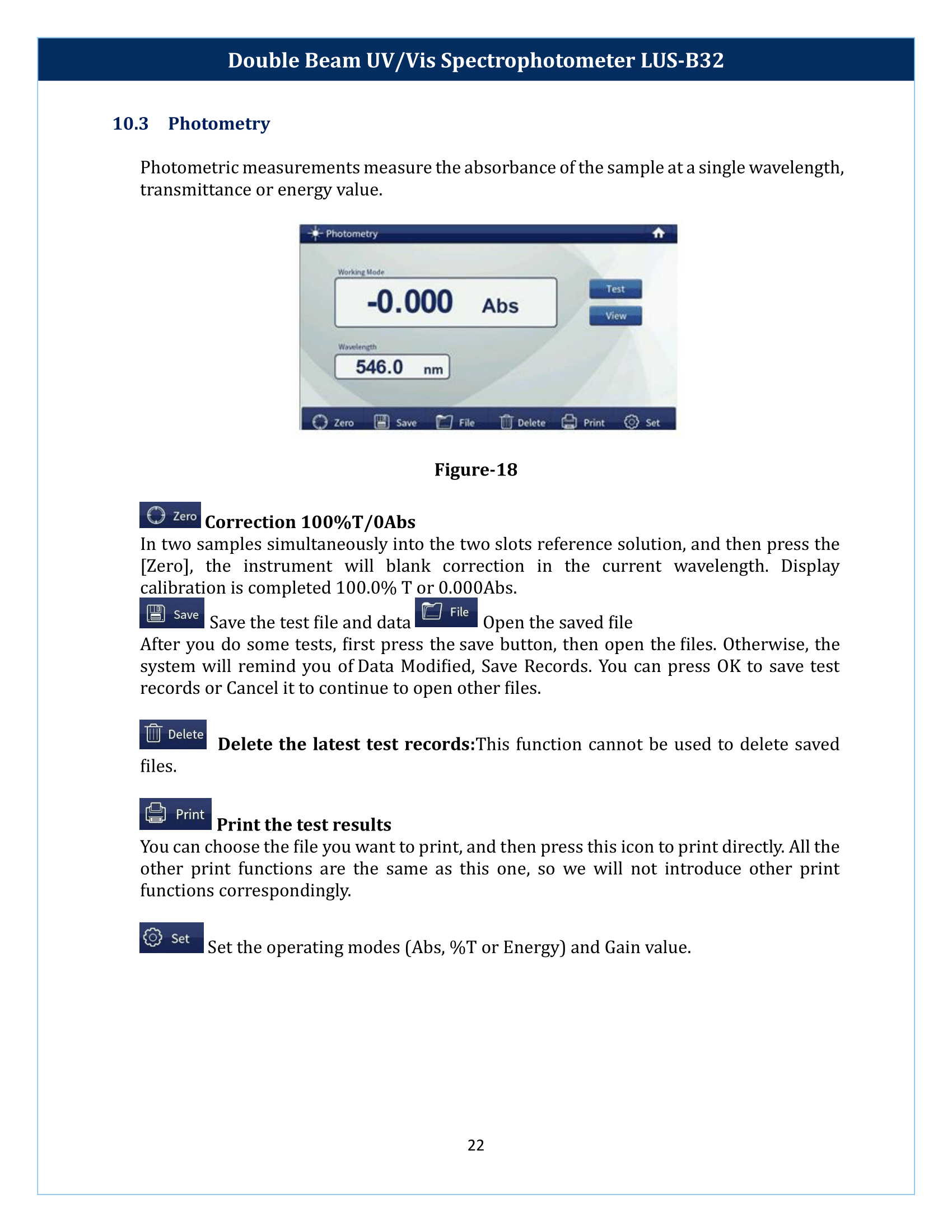 Double Beam UV-Vis Spectrophotometer LUS-B32 Manual