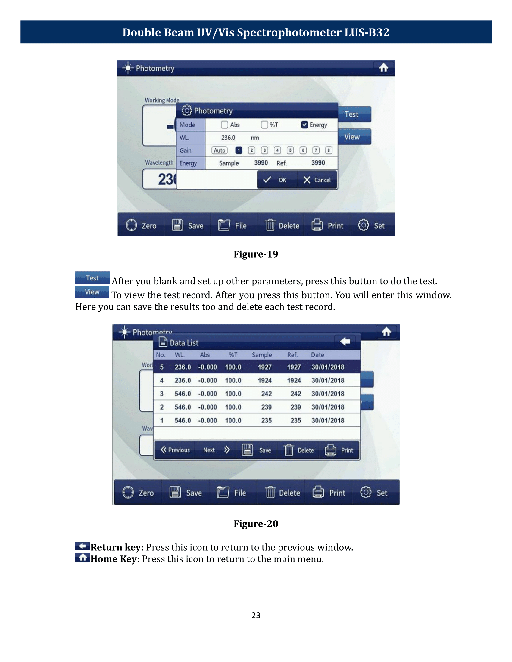 Double Beam UV-Vis Spectrophotometer LUS-B32 Manual