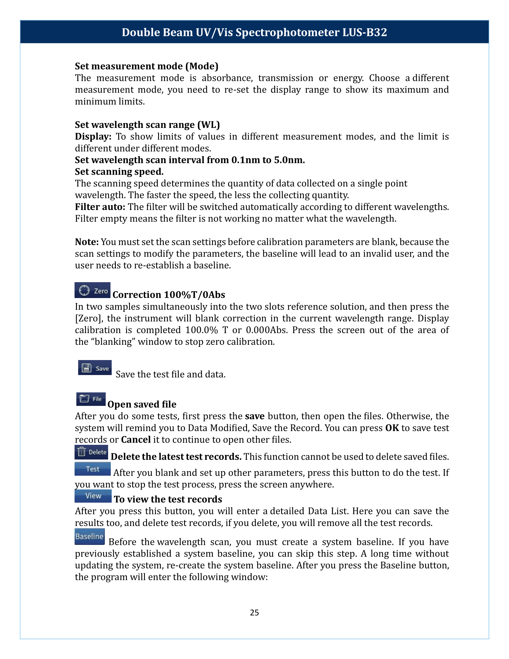 Double Beam UV-Vis Spectrophotometer LUS-B32 Manual