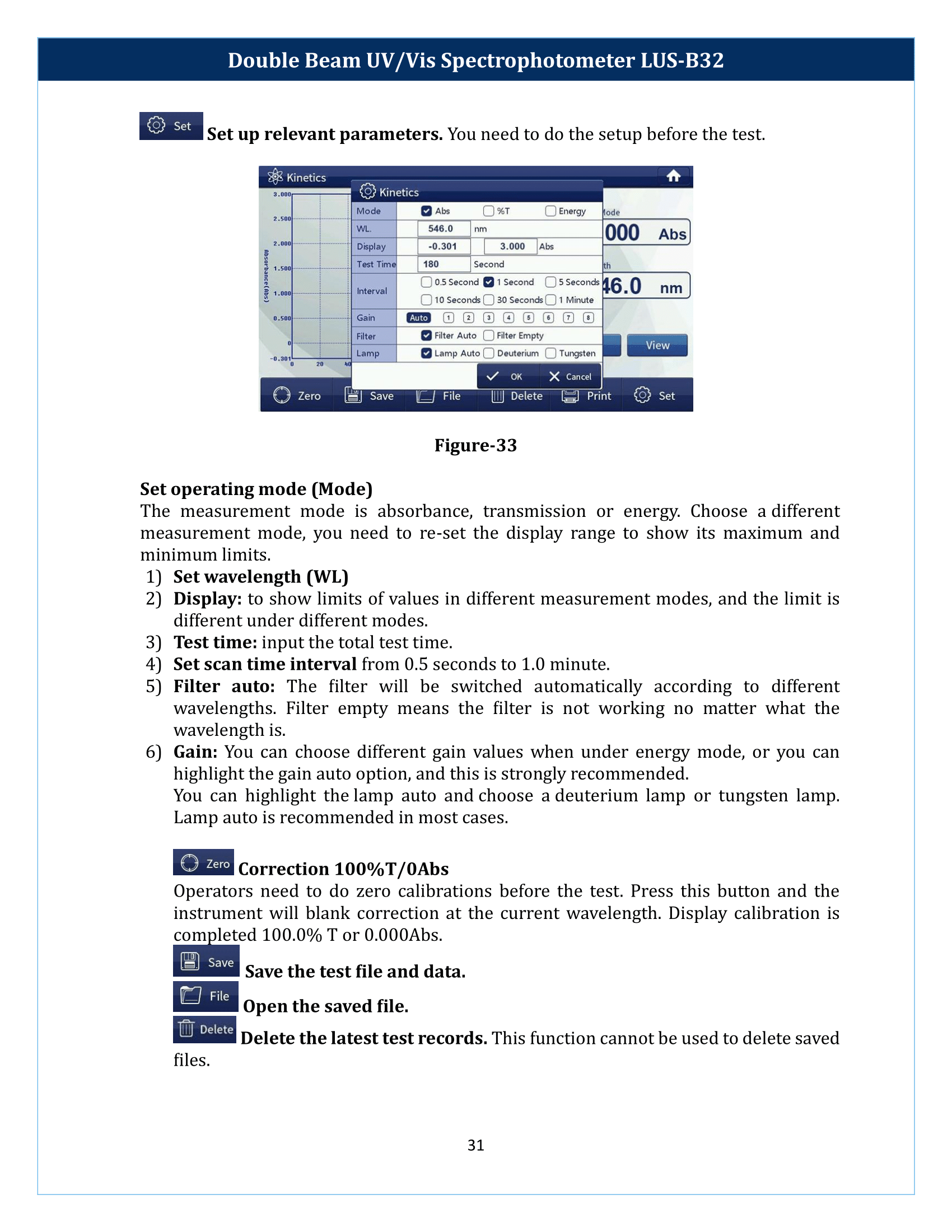 Double Beam UV-Vis Spectrophotometer LUS-B32 Manual