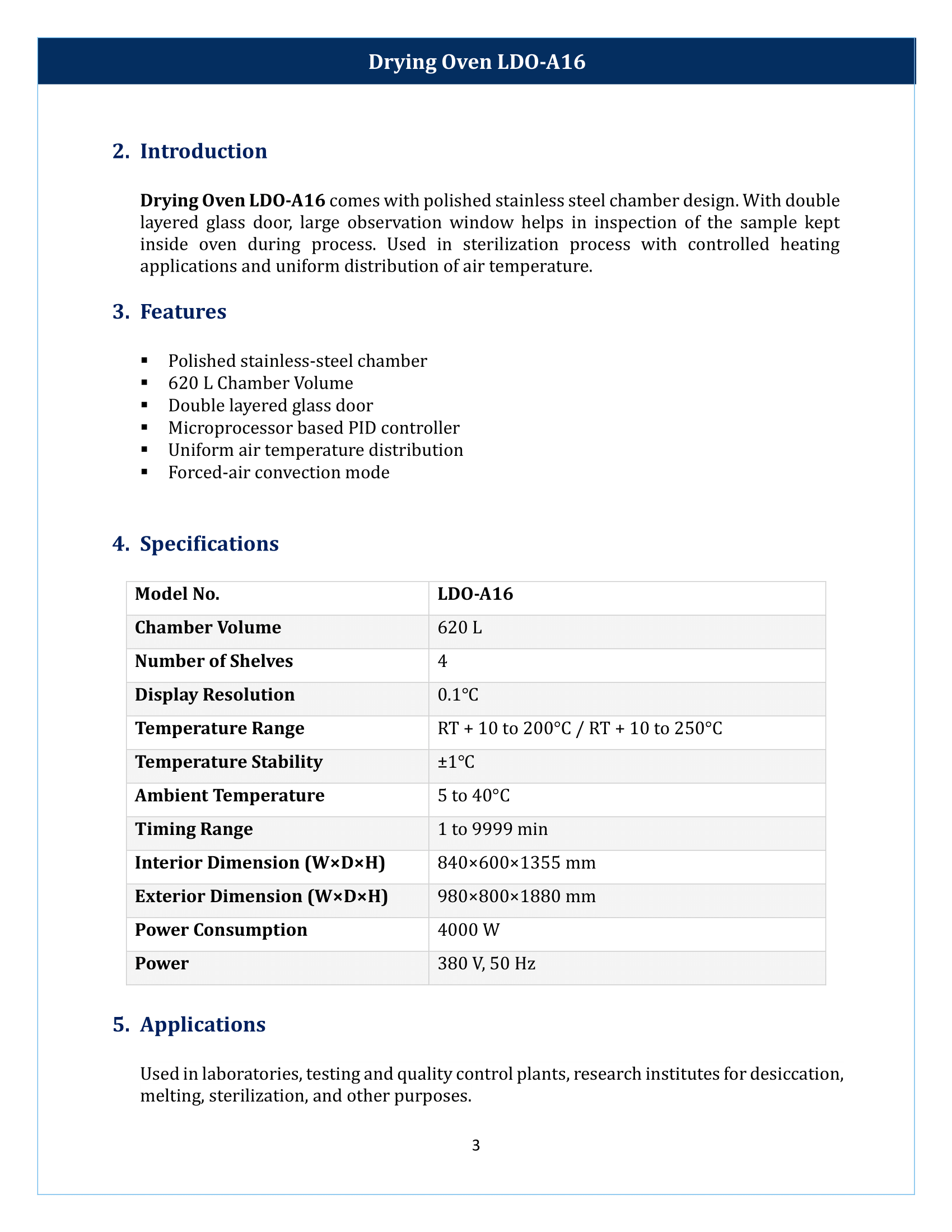 Drying Oven LDO-A16 Manual