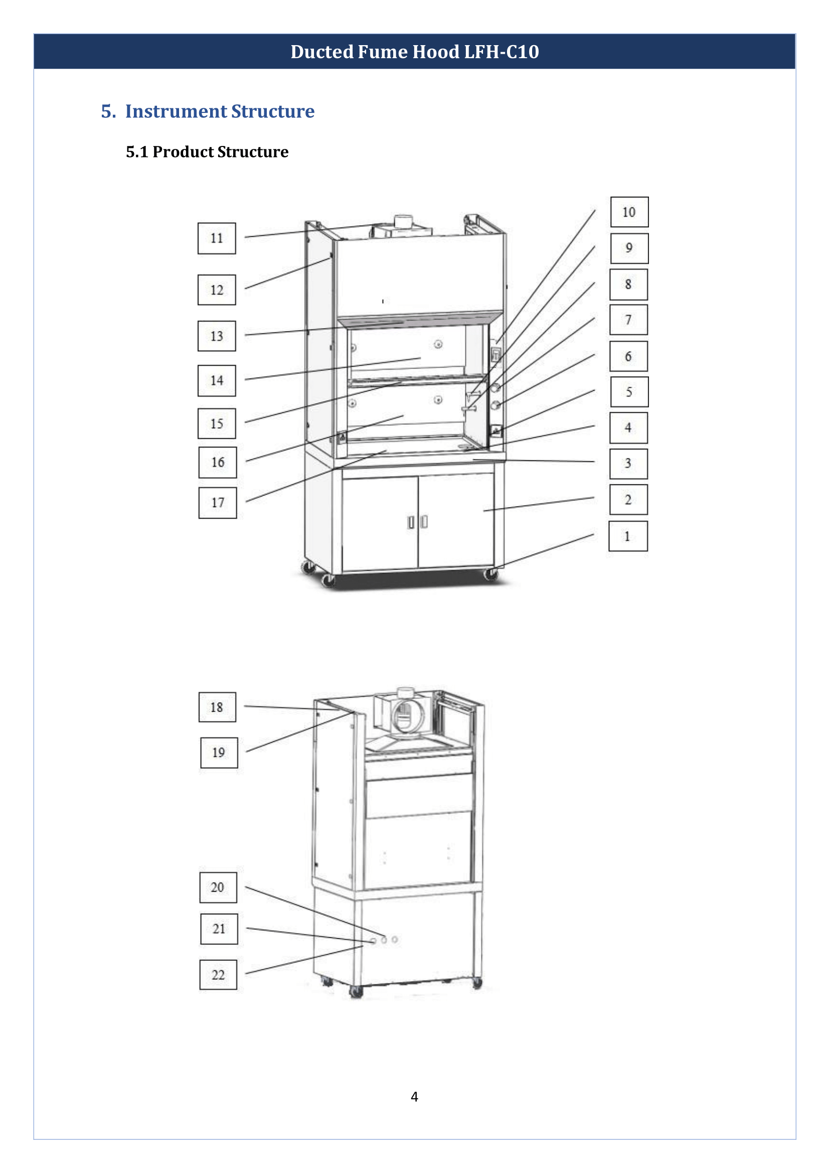 Ducted Fume Hood LFH-C10 Manual
