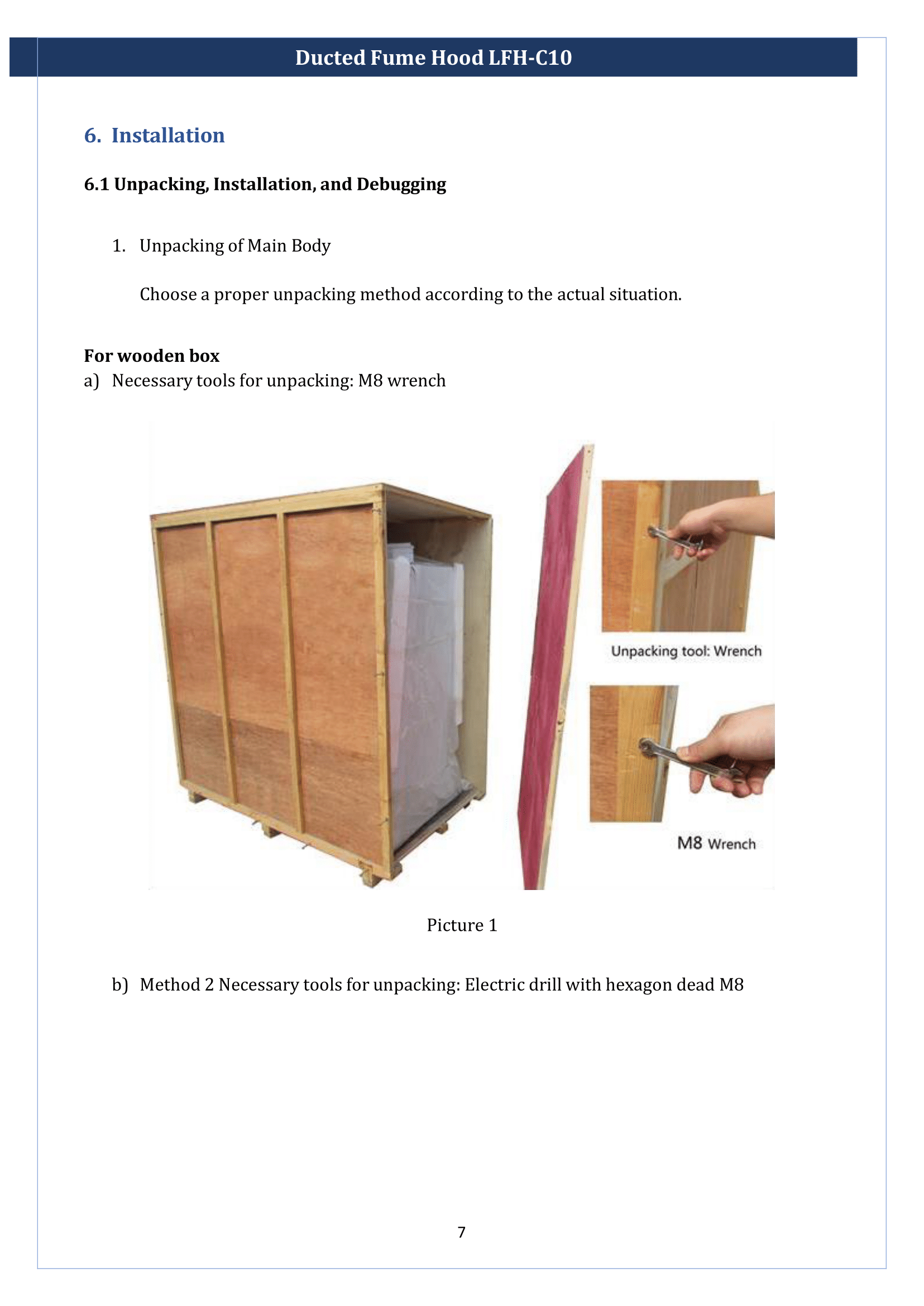 Ducted Fume Hood LFH-C10 Manual
