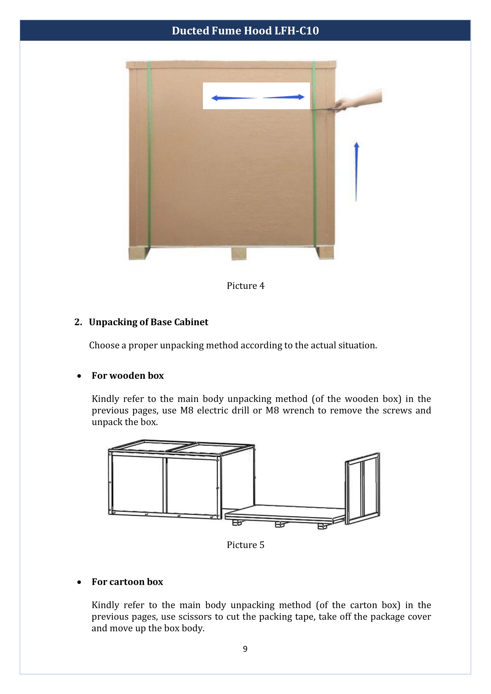 Ducted Fume Hood LFH-C10 Manual