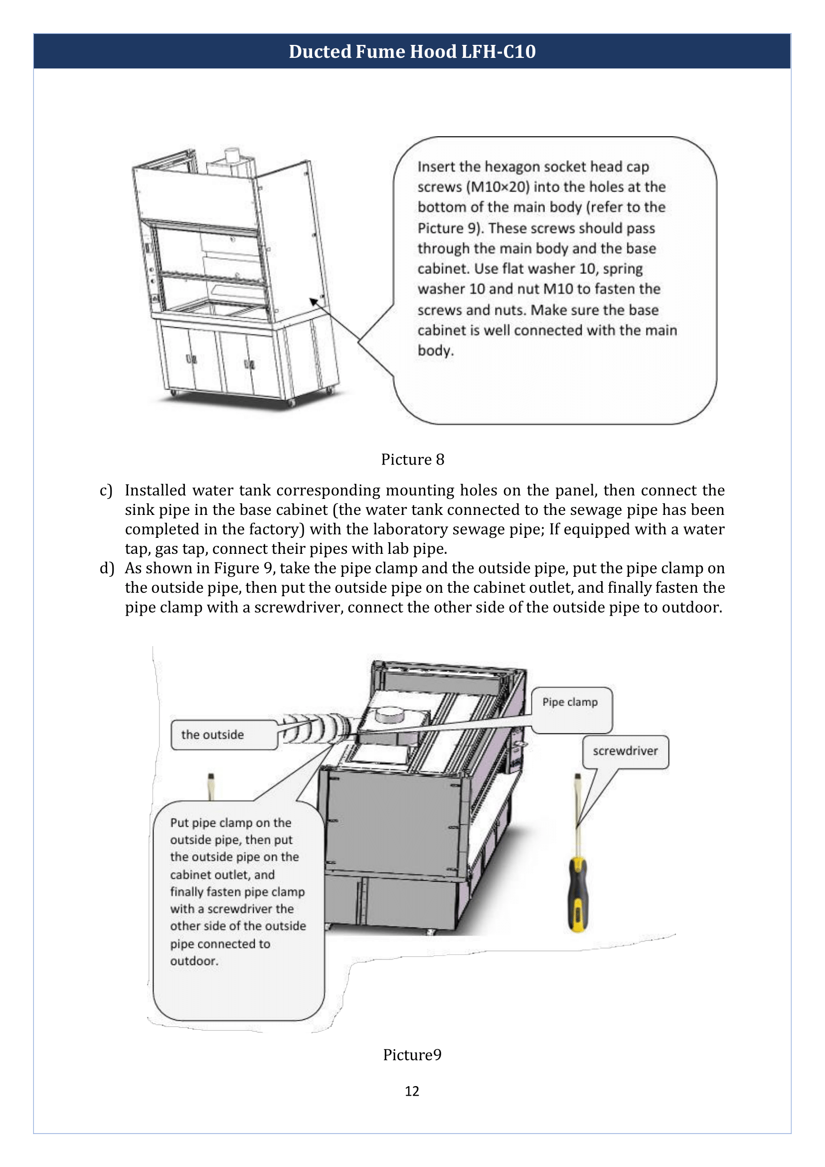 Ducted Fume Hood LFH-C10 Manual