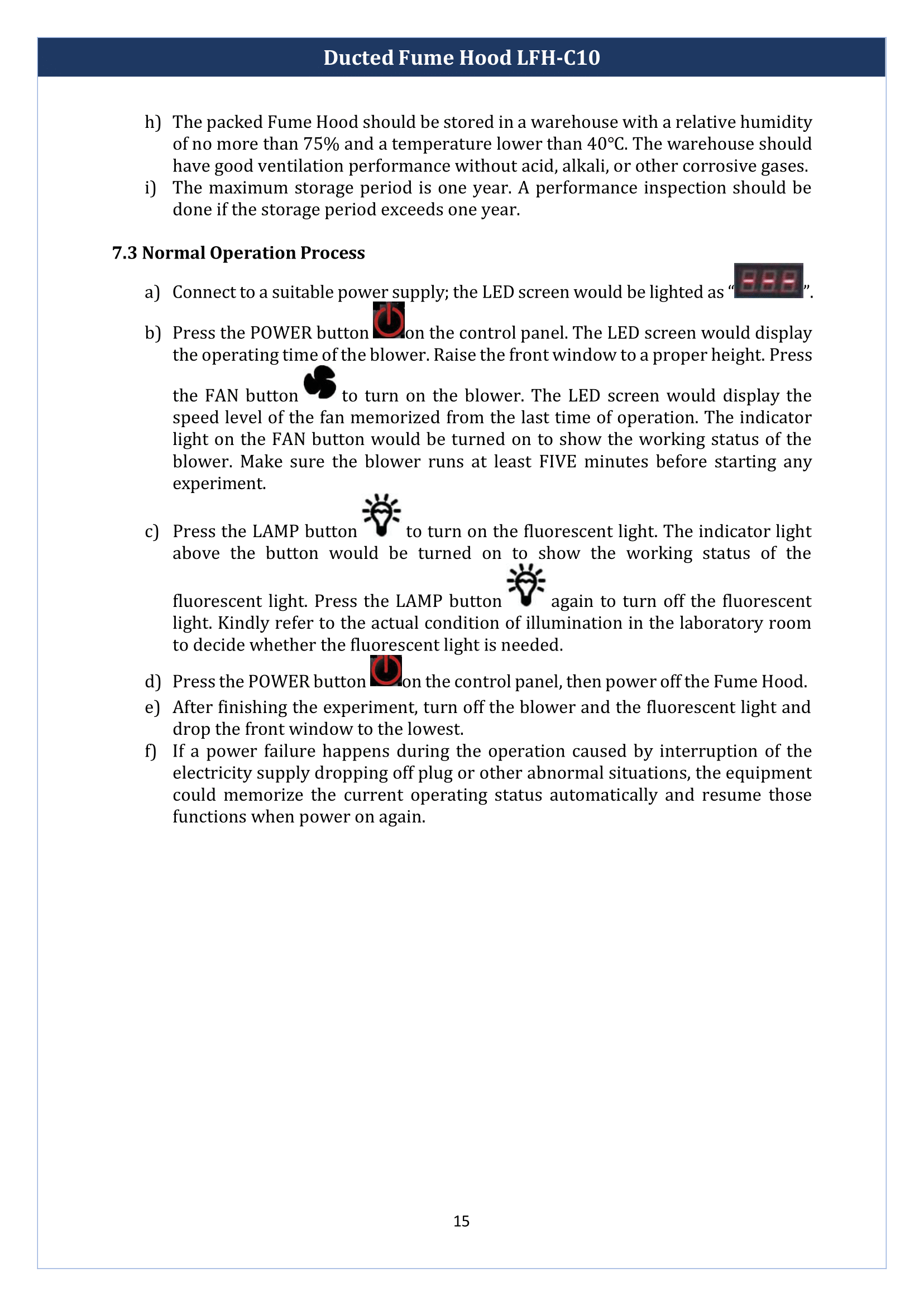 Ducted Fume Hood LFH-C10 Manual