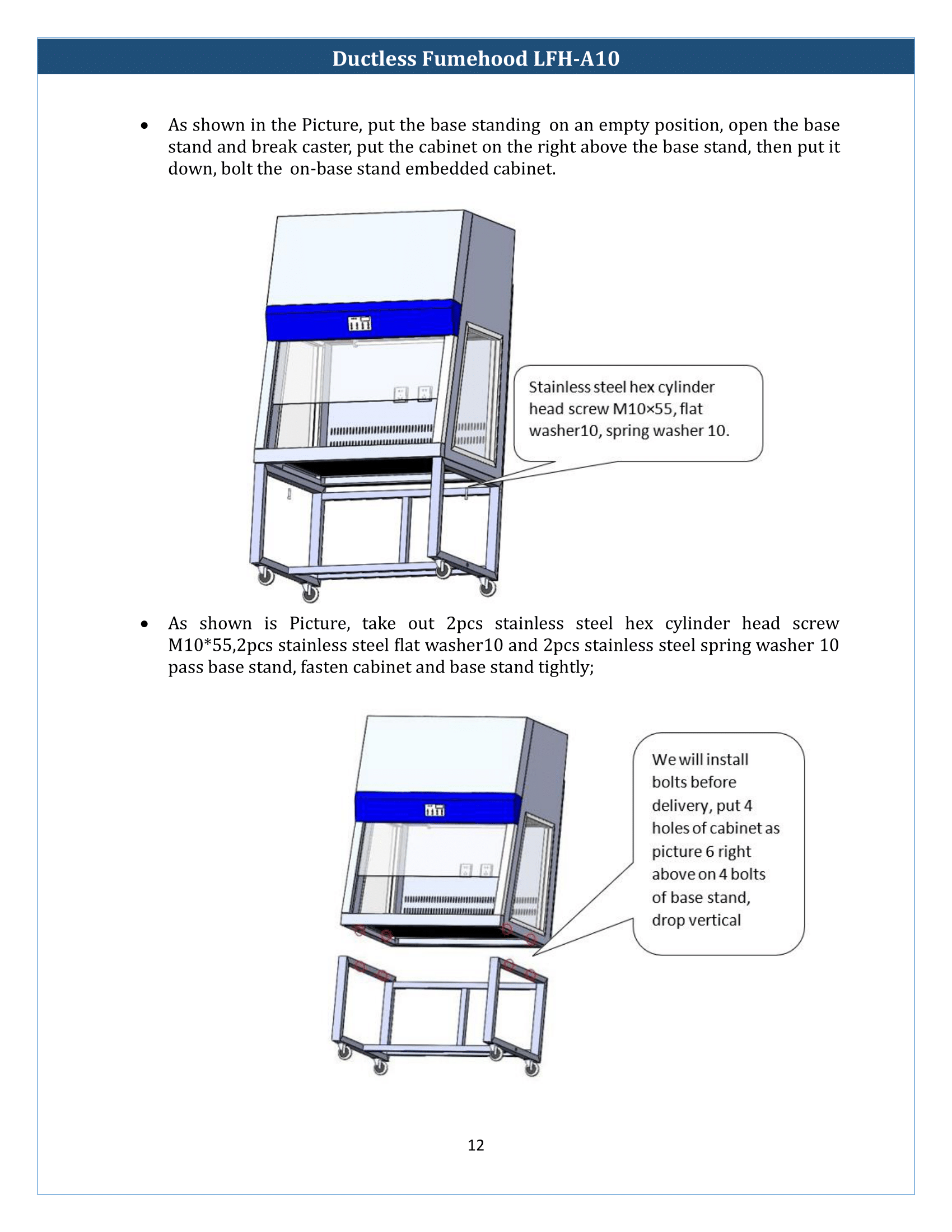 Ducted Fume Hood LFH-A10 Manual