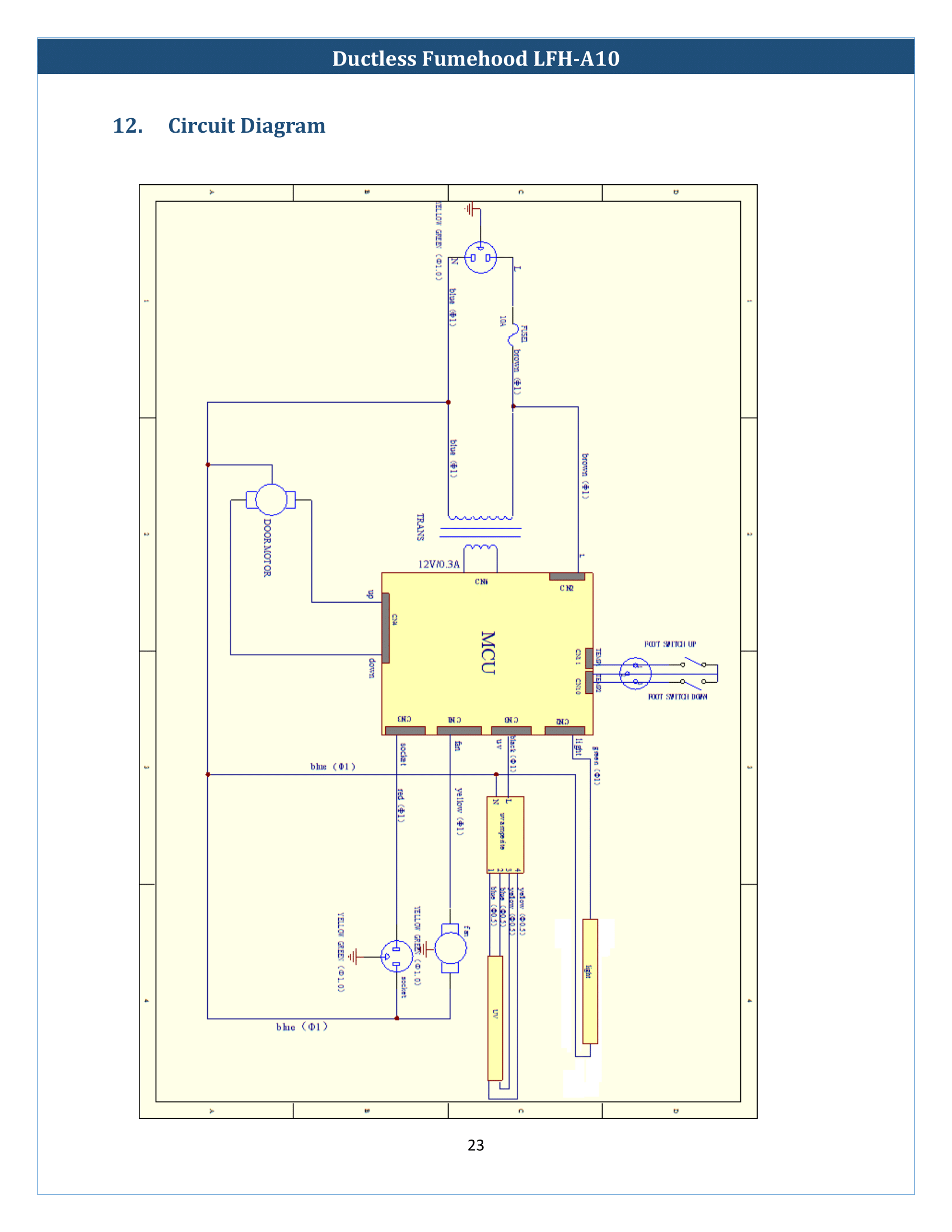 Ducted Fume Hood LFH-A10 Manual