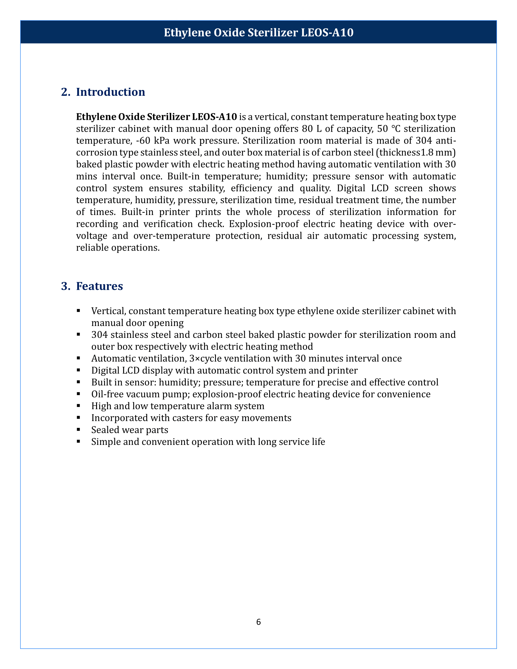 Ethylene Oxide Sterilizer LEOS-A10 Manual