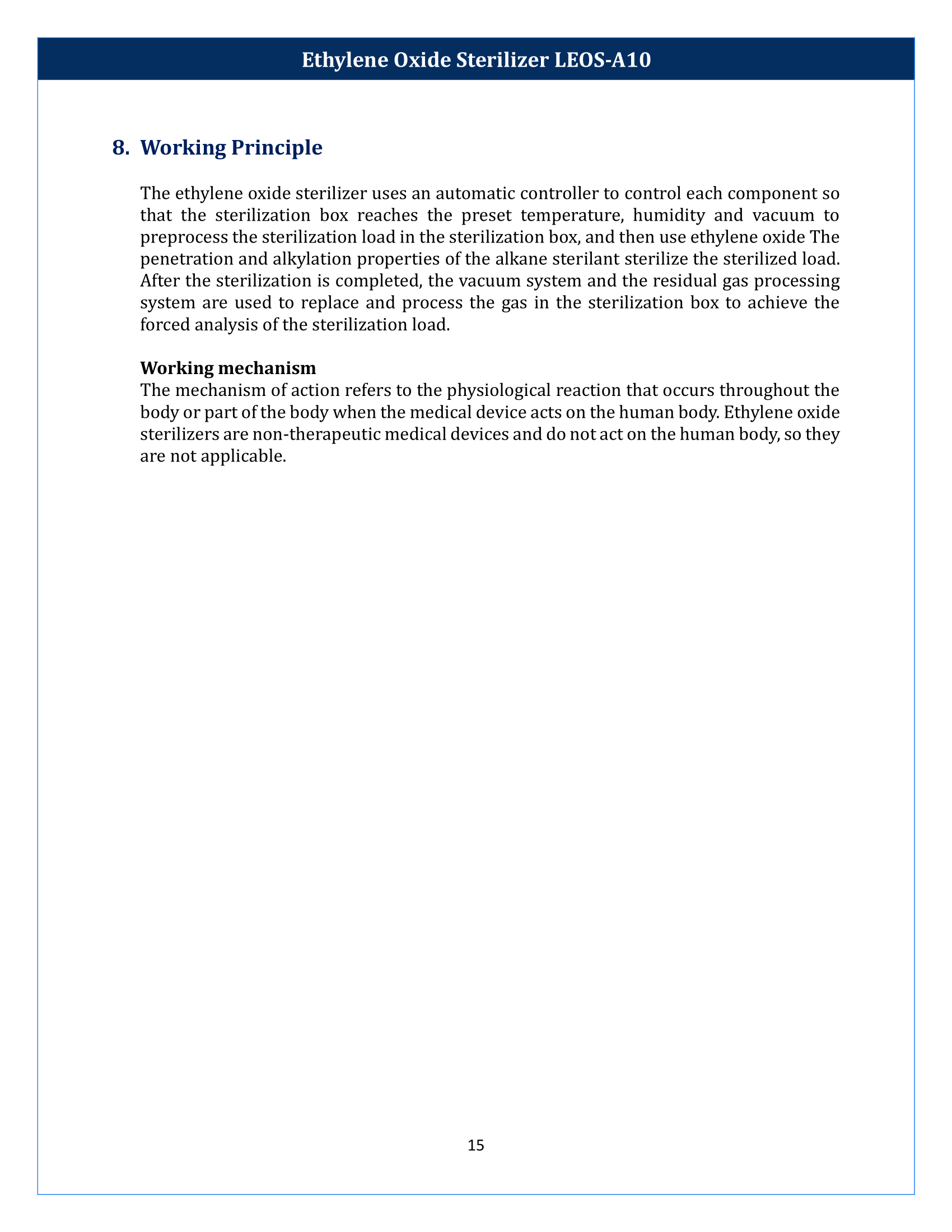 Ethylene Oxide Sterilizer LEOS-A10 Manual