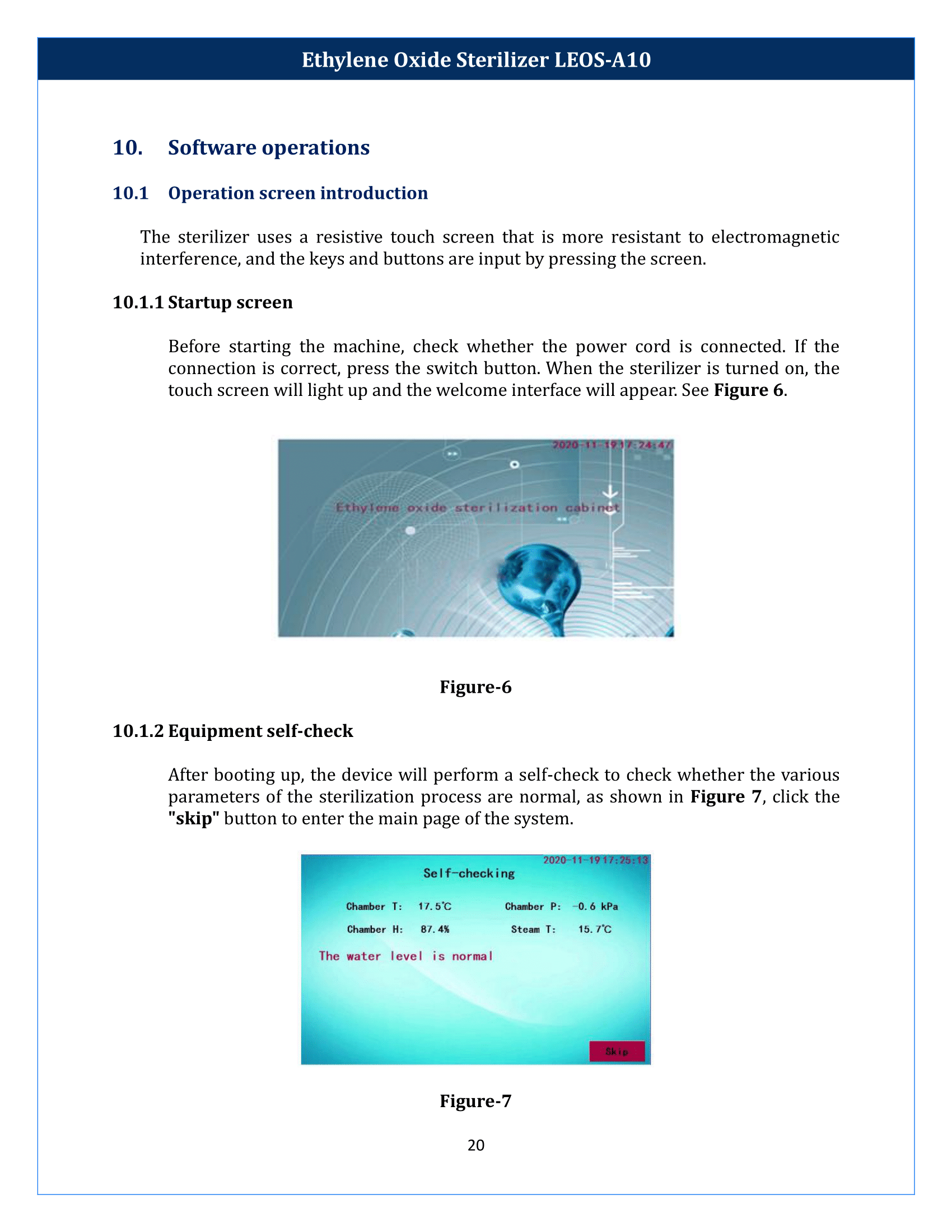 Ethylene Oxide Sterilizer LEOS-A10 Manual