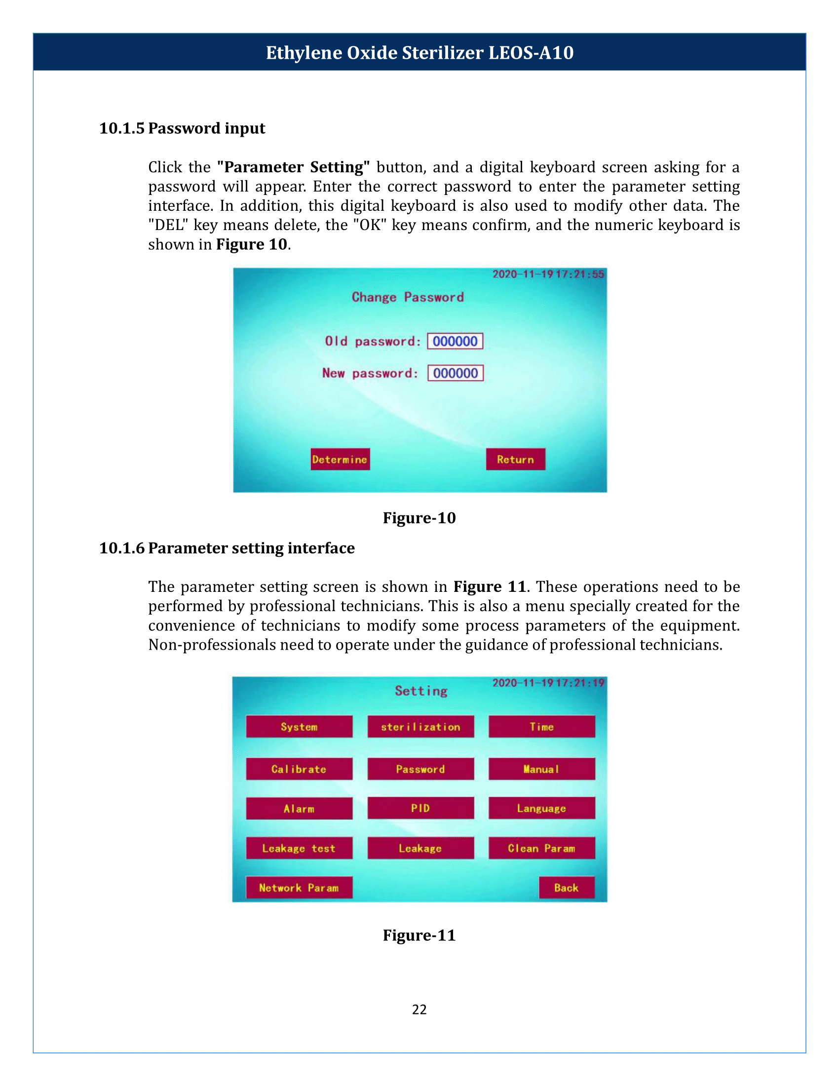 Ethylene Oxide Sterilizer LEOS-A10 Manual