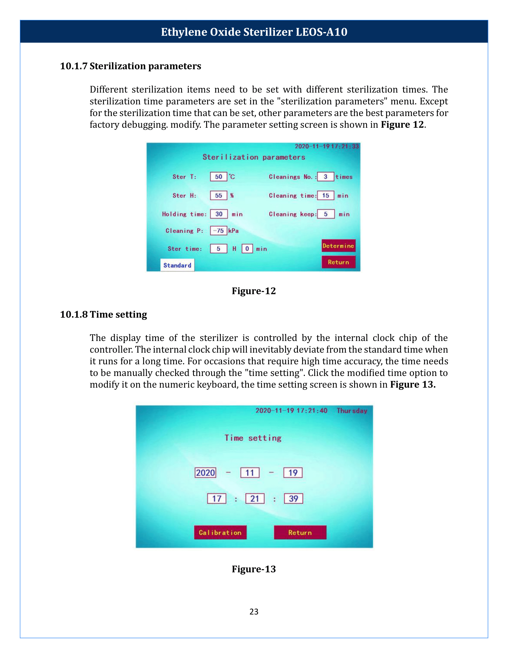 Ethylene Oxide Sterilizer LEOS-A10 Manual