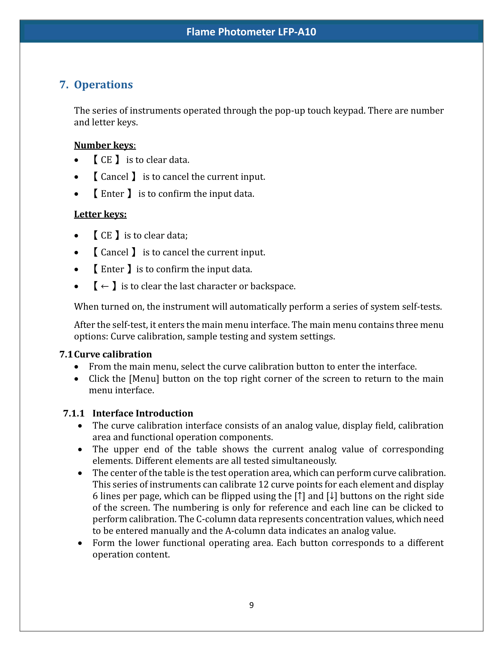 Flame Photometer LFP-A10 Manual