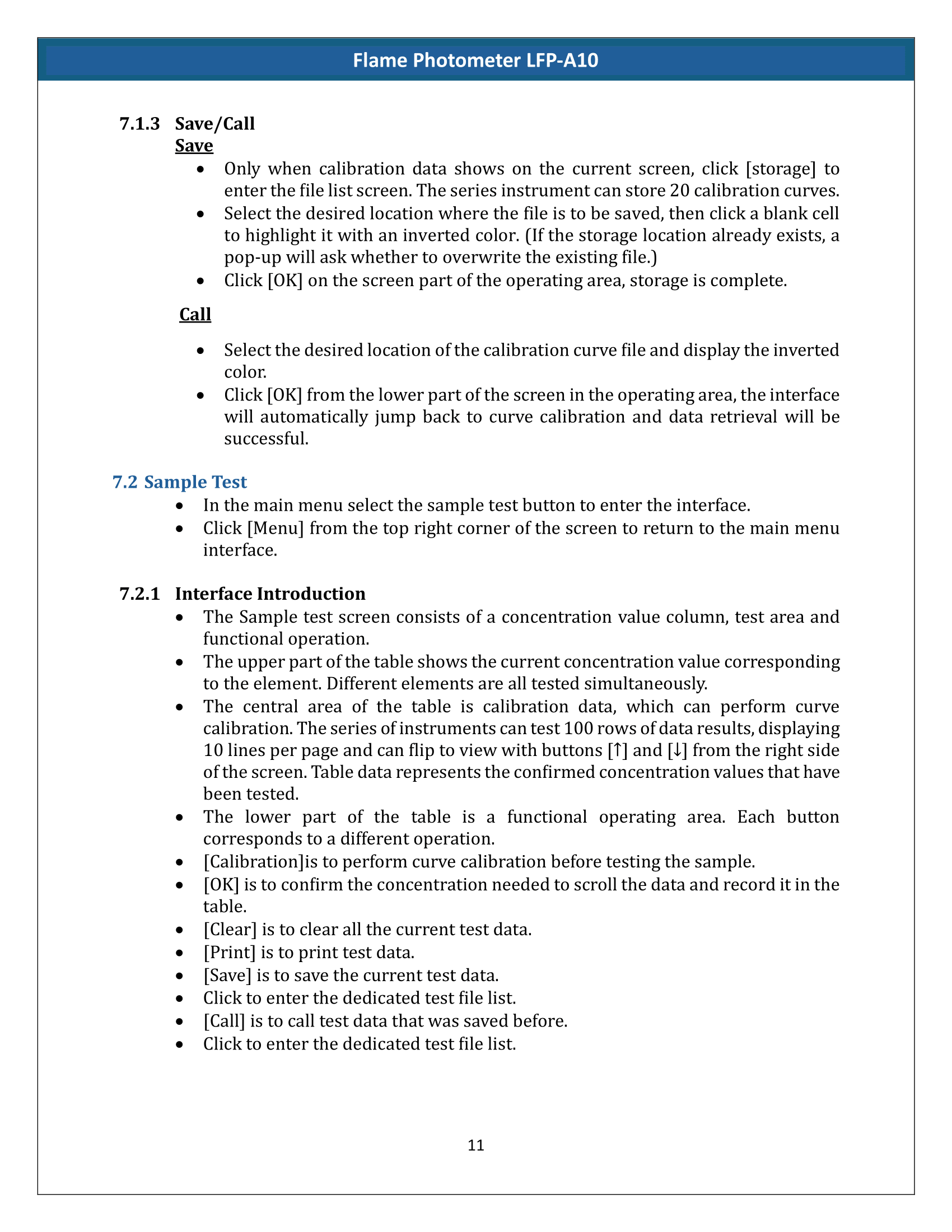 Flame Photometer LFP-A10 Manual