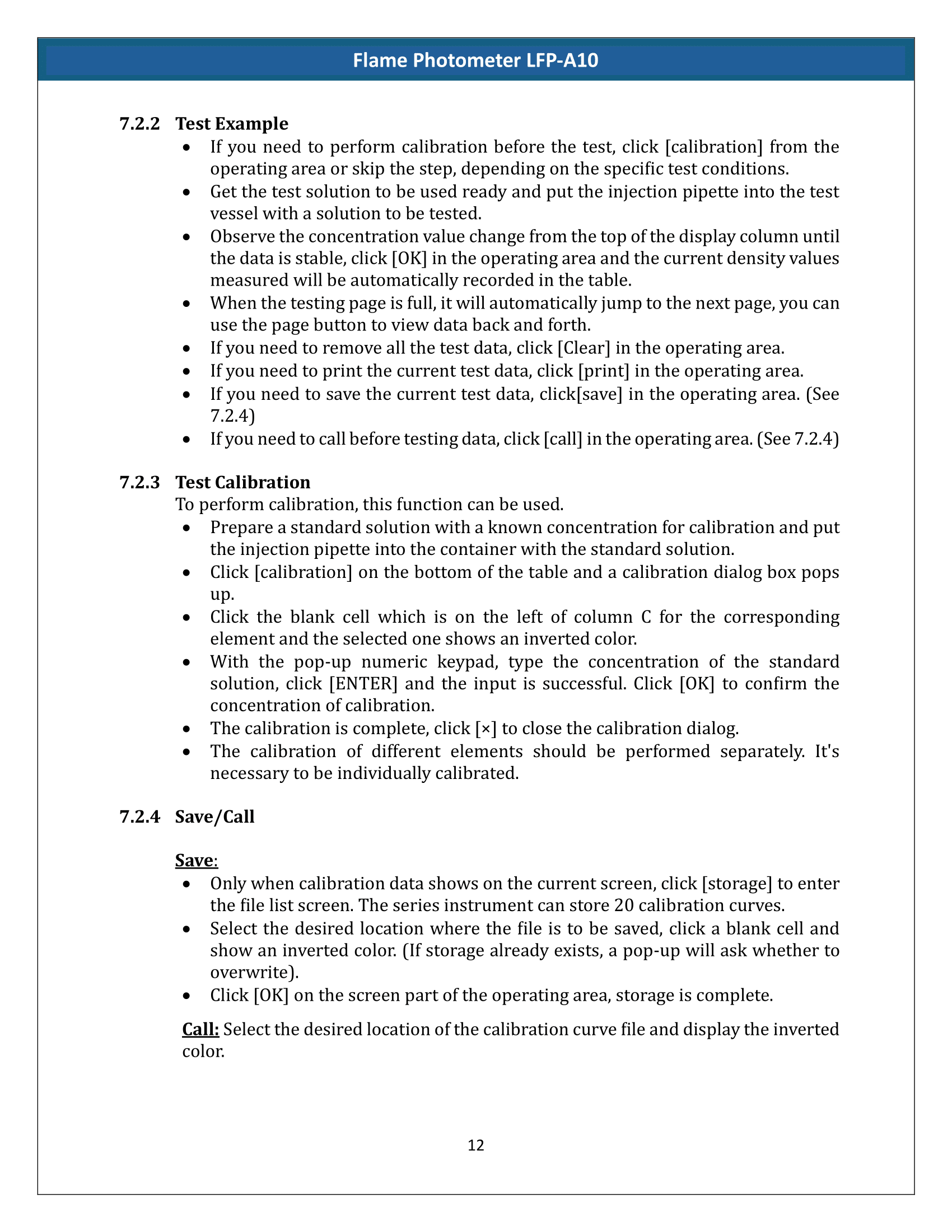 Flame Photometer LFP-A10 Manual