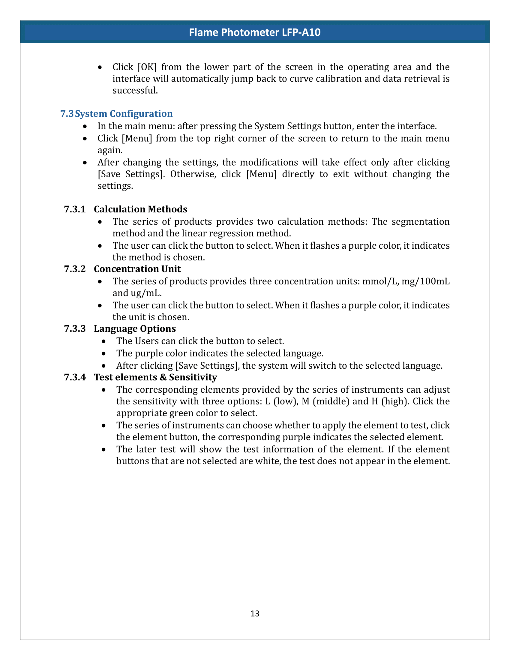 Flame Photometer LFP-A10 Manual