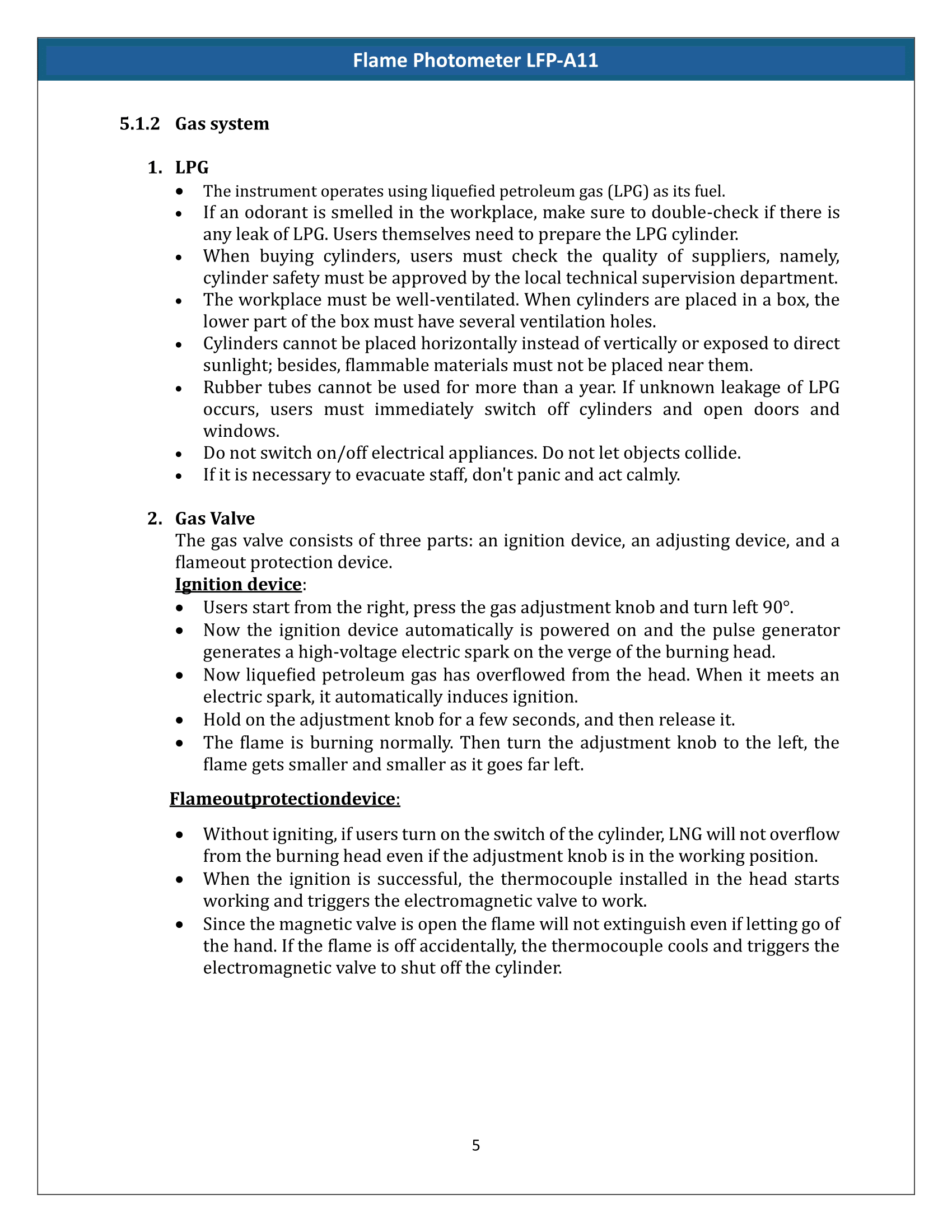 Flame Photometer LFP-A11 Manual