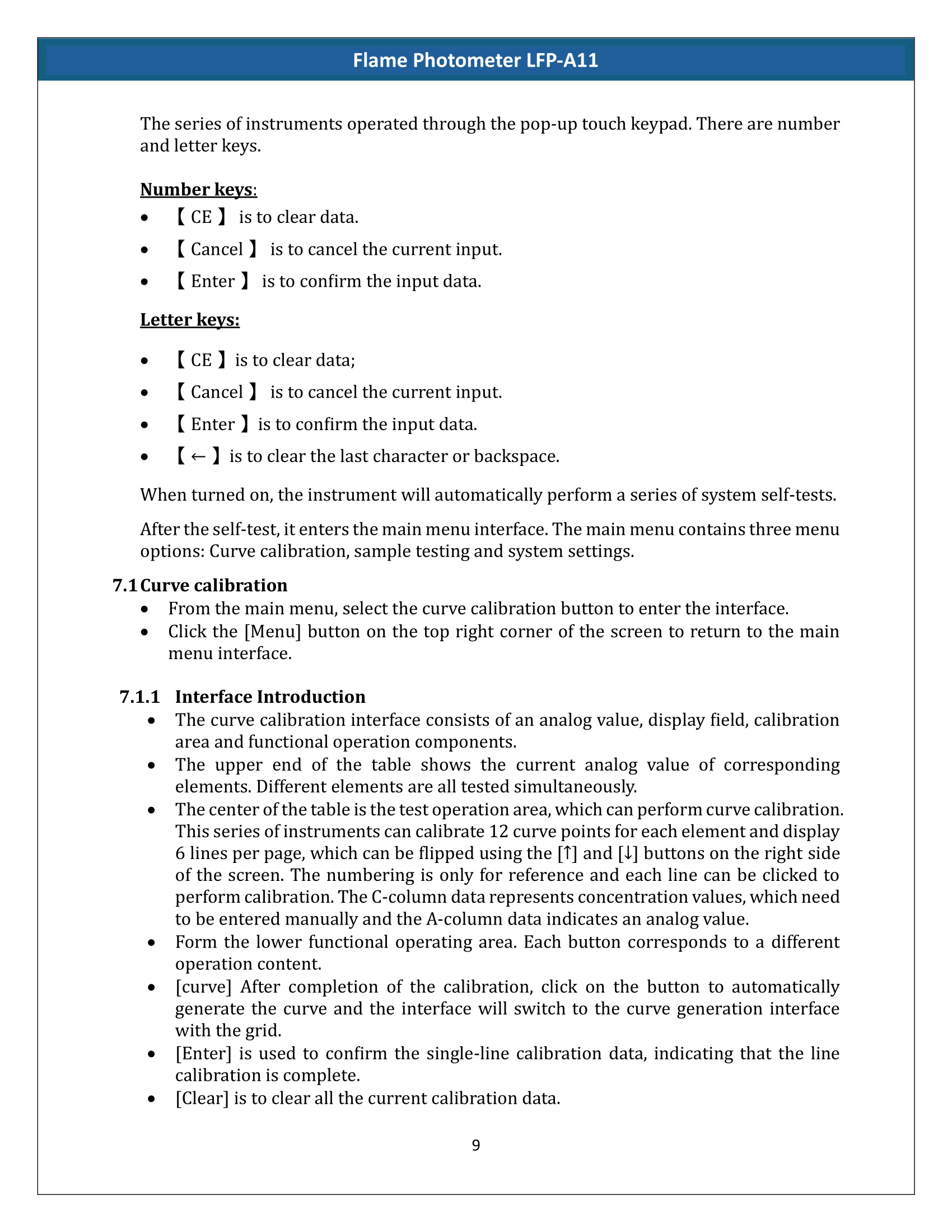 Flame Photometer LFP-A11 Manual