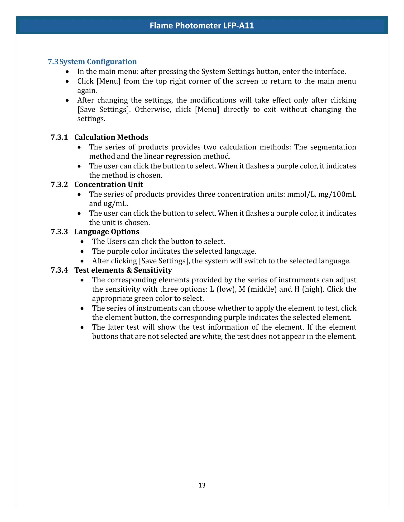 Flame Photometer LFP-A11 Manual