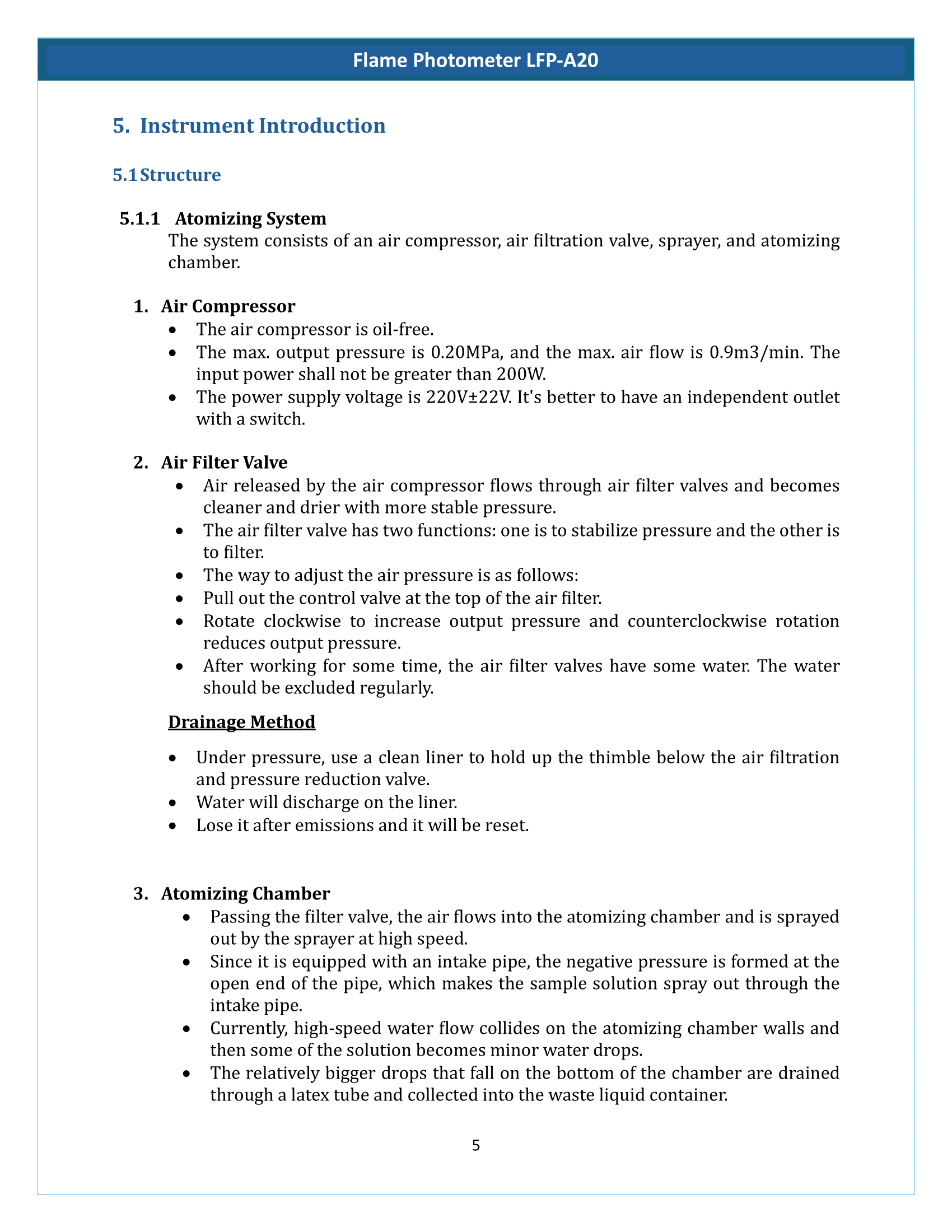 Flame Photometer LFP-A20 Manual
