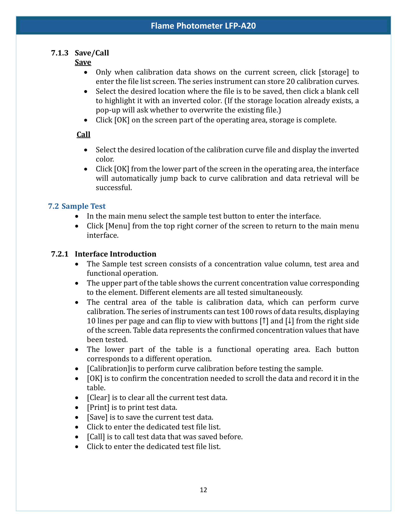 Flame Photometer LFP-A20 Manual