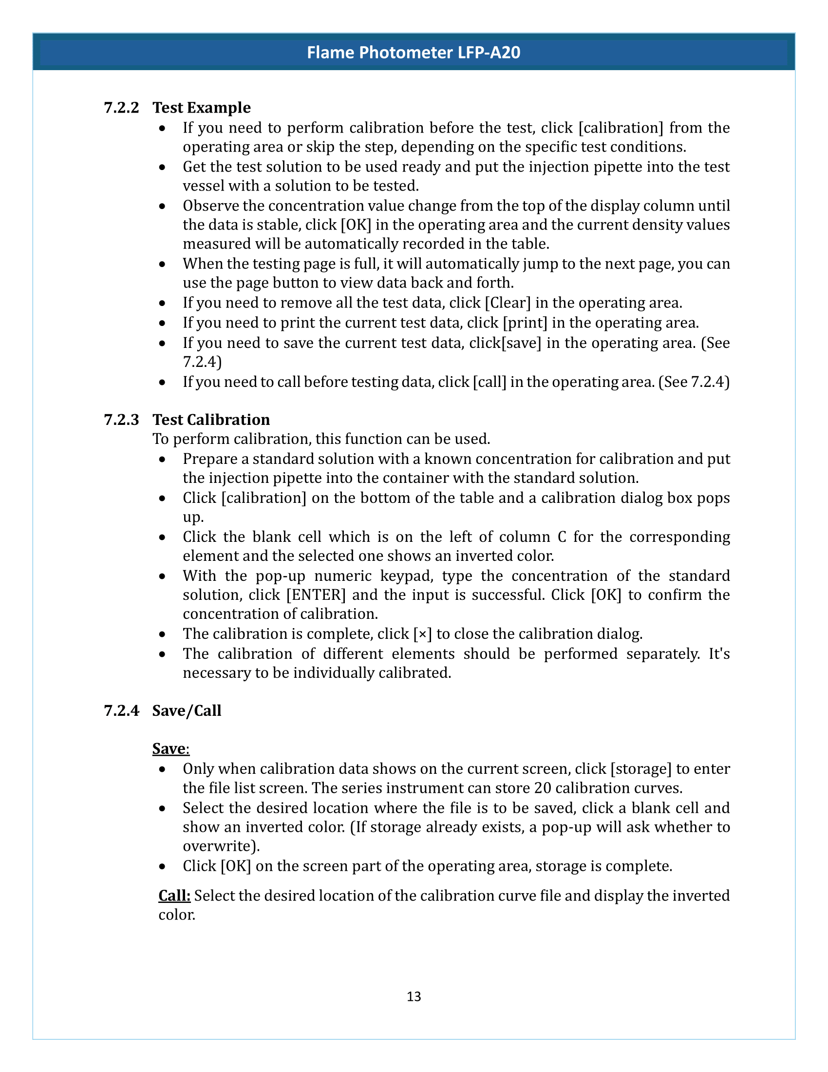 Flame Photometer LFP-A20 Manual