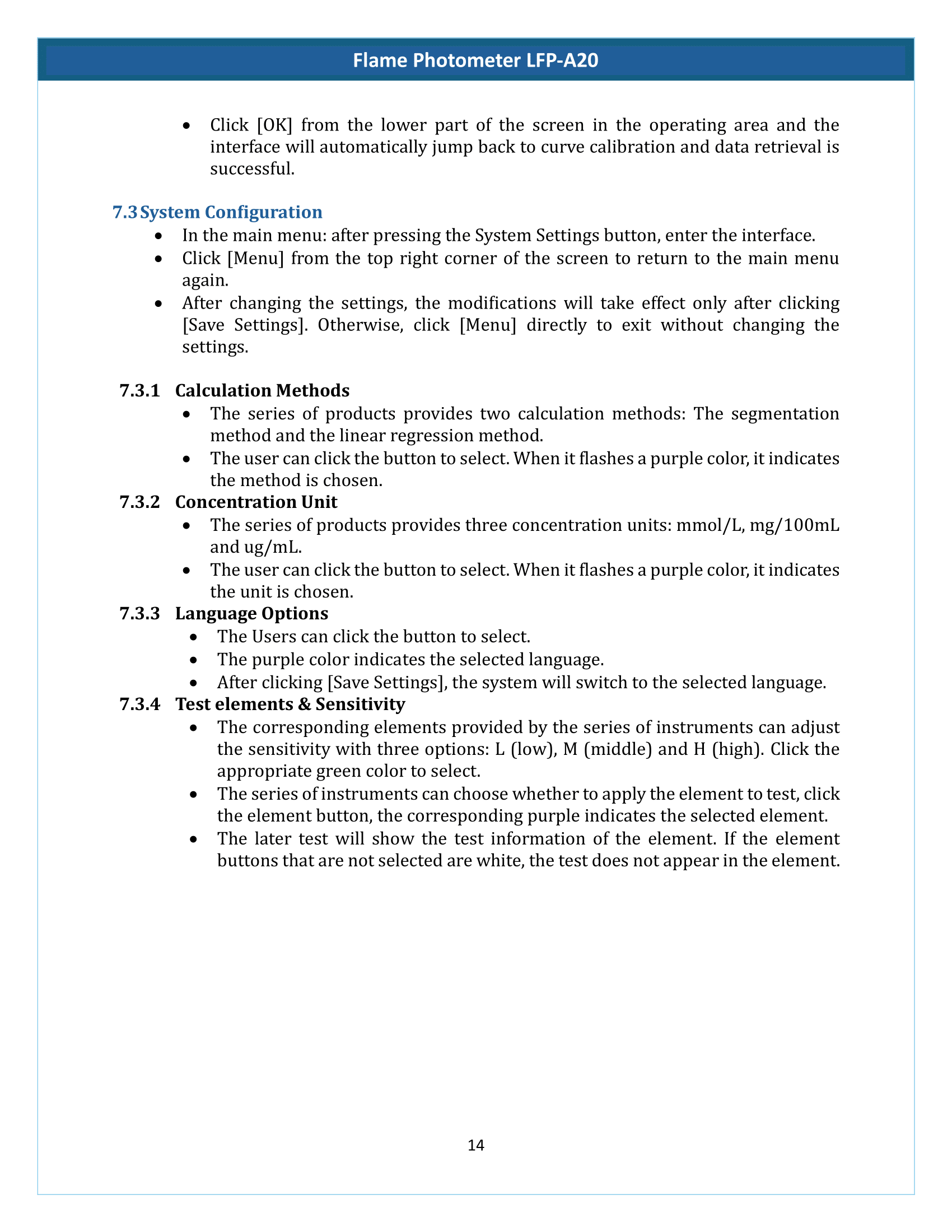 Flame Photometer LFP-A20 Manual