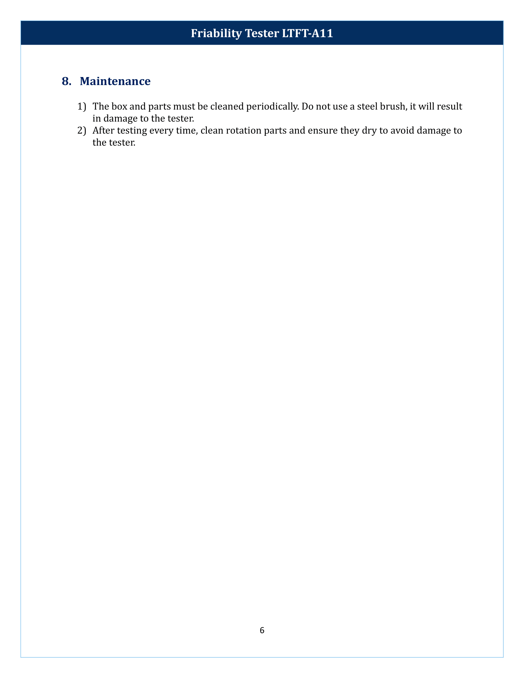 Friability Tester LTFT-A11 Manual